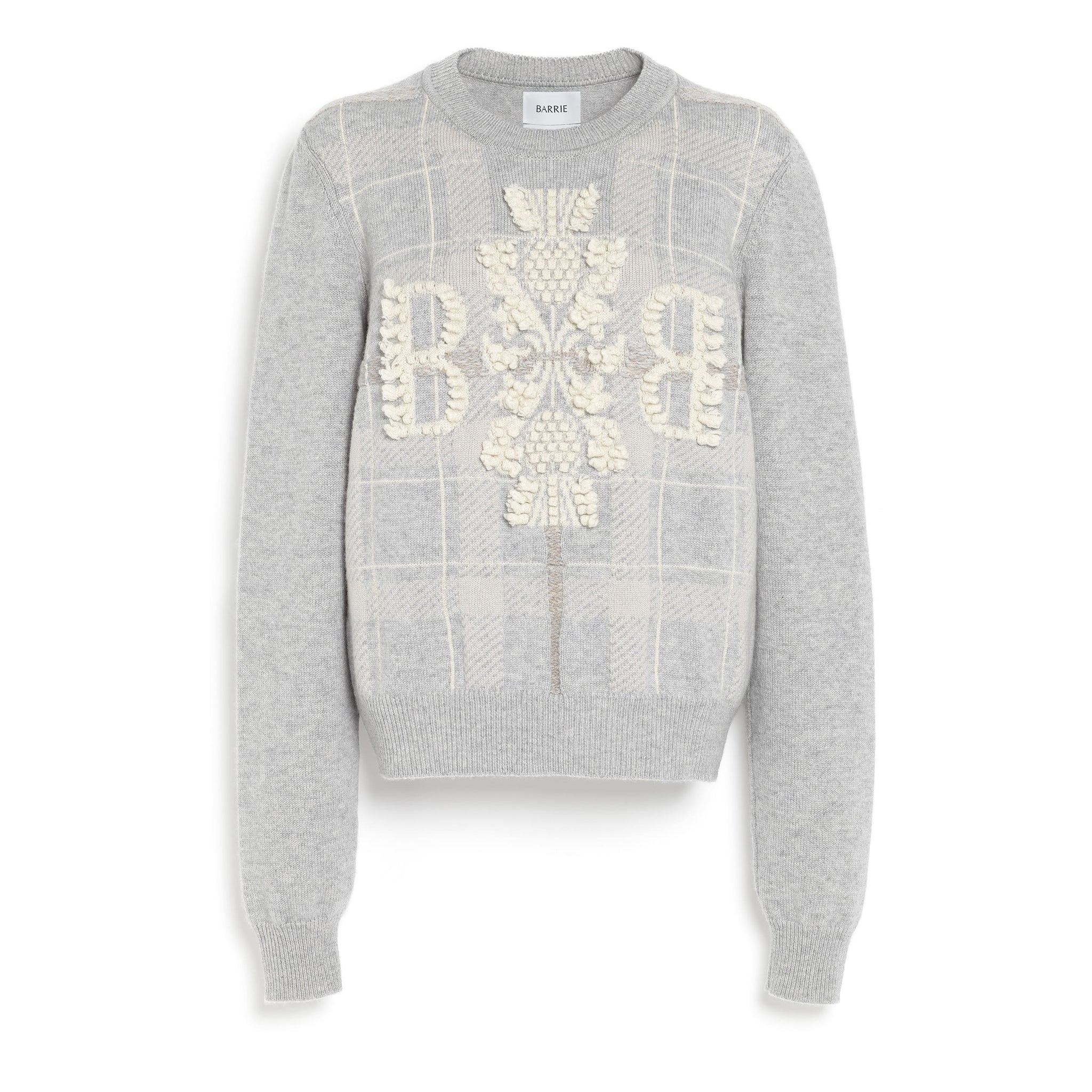 Pull en cachemire à motif tartan et logo 3D | Barrie - Barrie