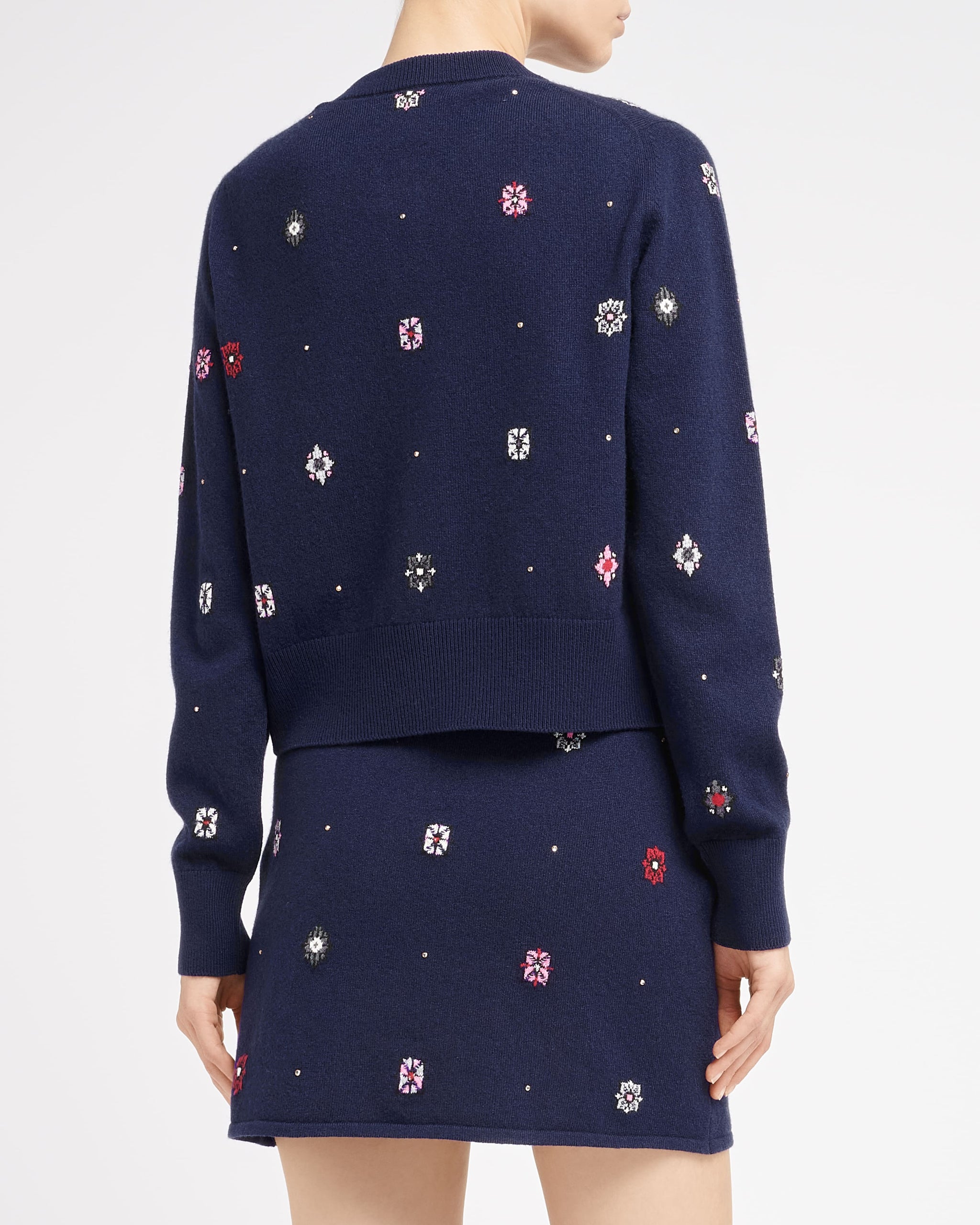 Cardigan en cachemire et coton à motif fleuri | Barrie - Barrie