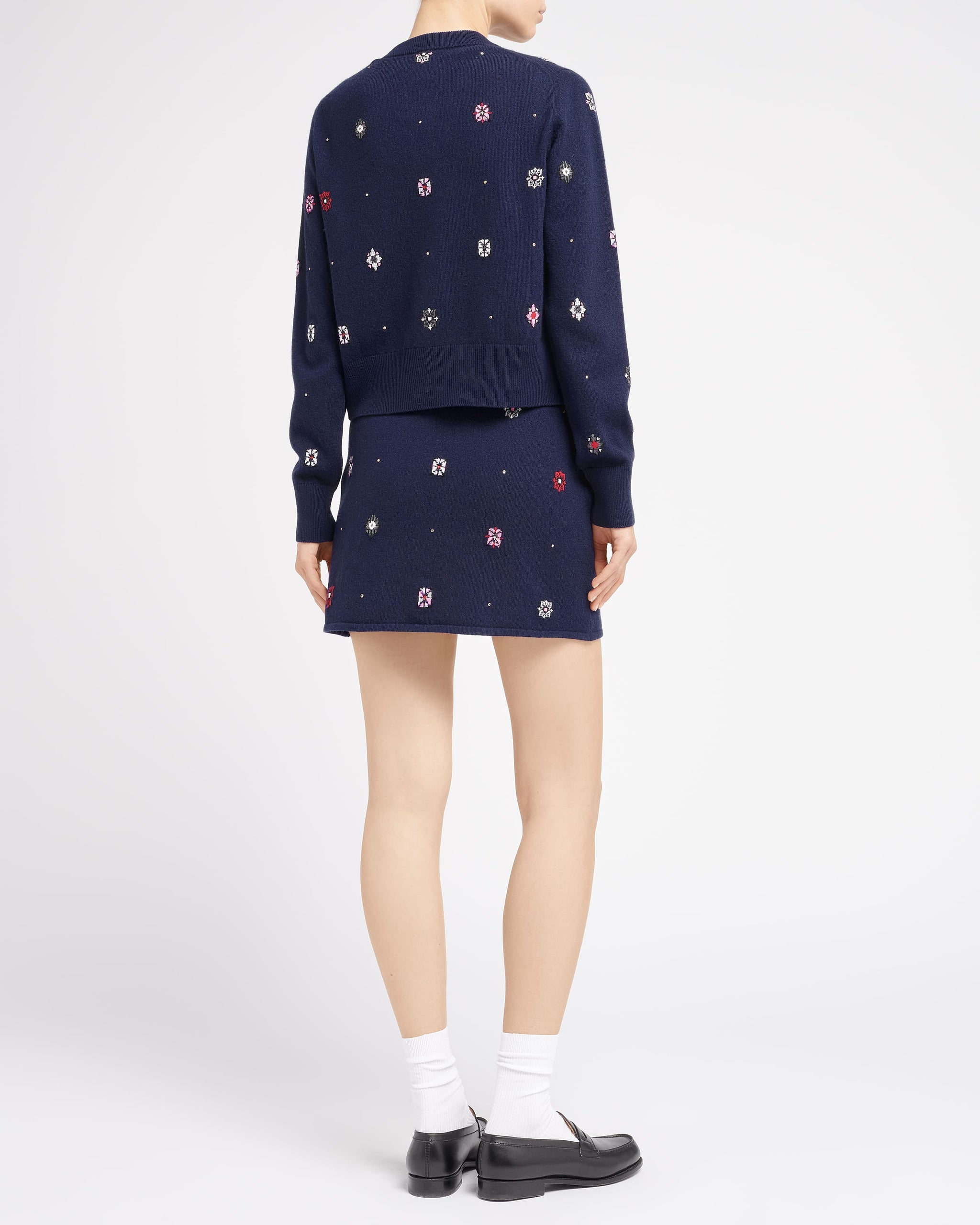 Cardigan en cachemire et coton à motif fleuri | Barrie - Barrie