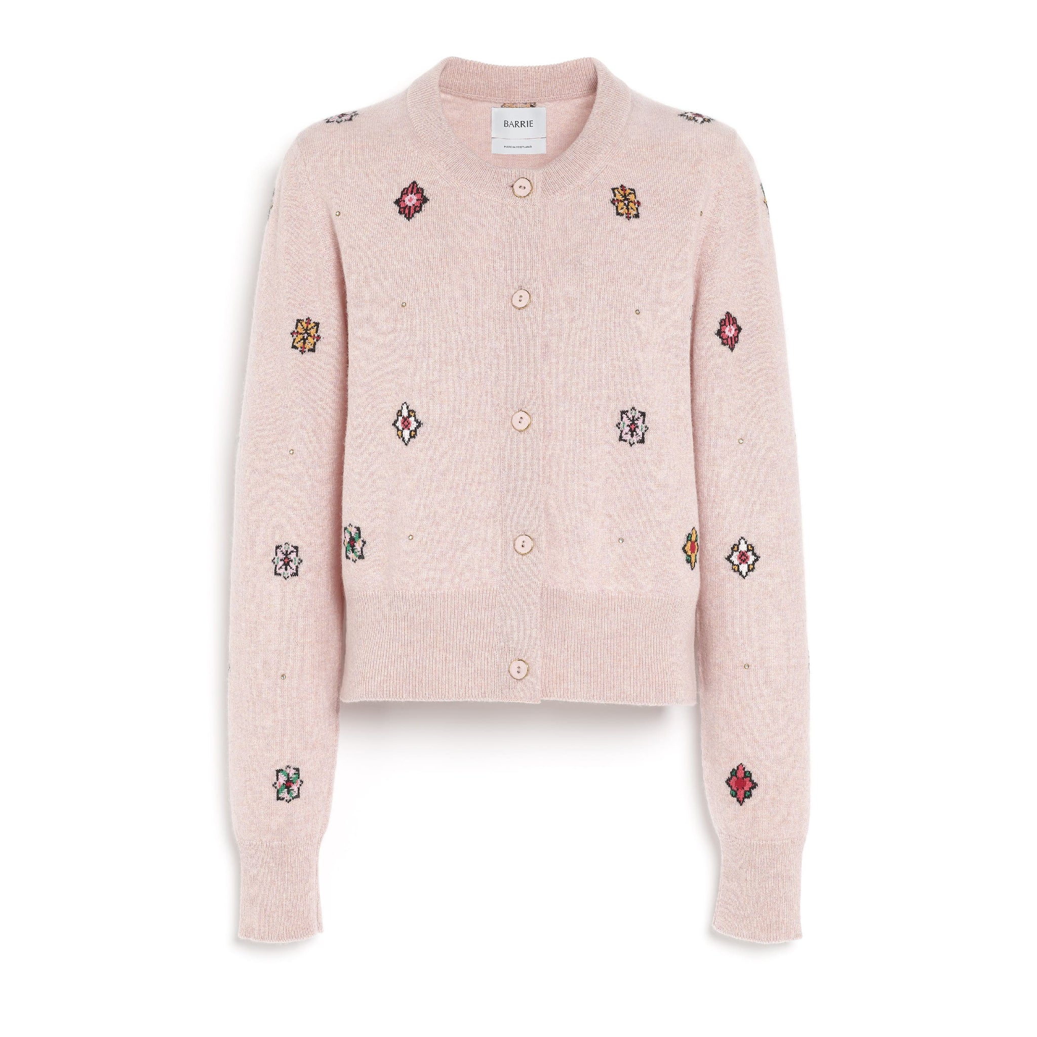 Cardigan en cachemire et coton à motif fleuri | Barrie - Barrie