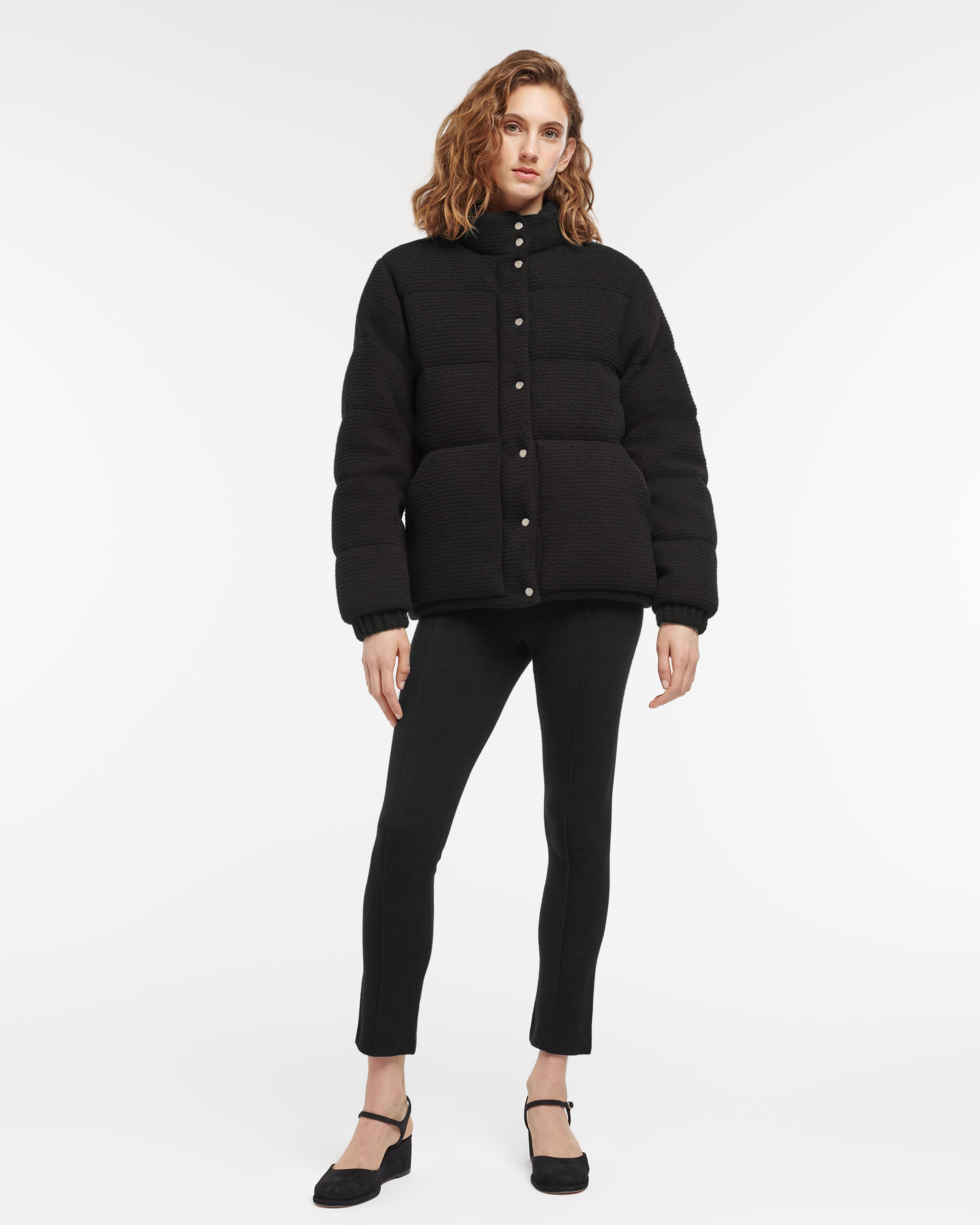 Down jacket in cashmere wool and silk with thin stripes Barrie Sofia Coppola Barrie