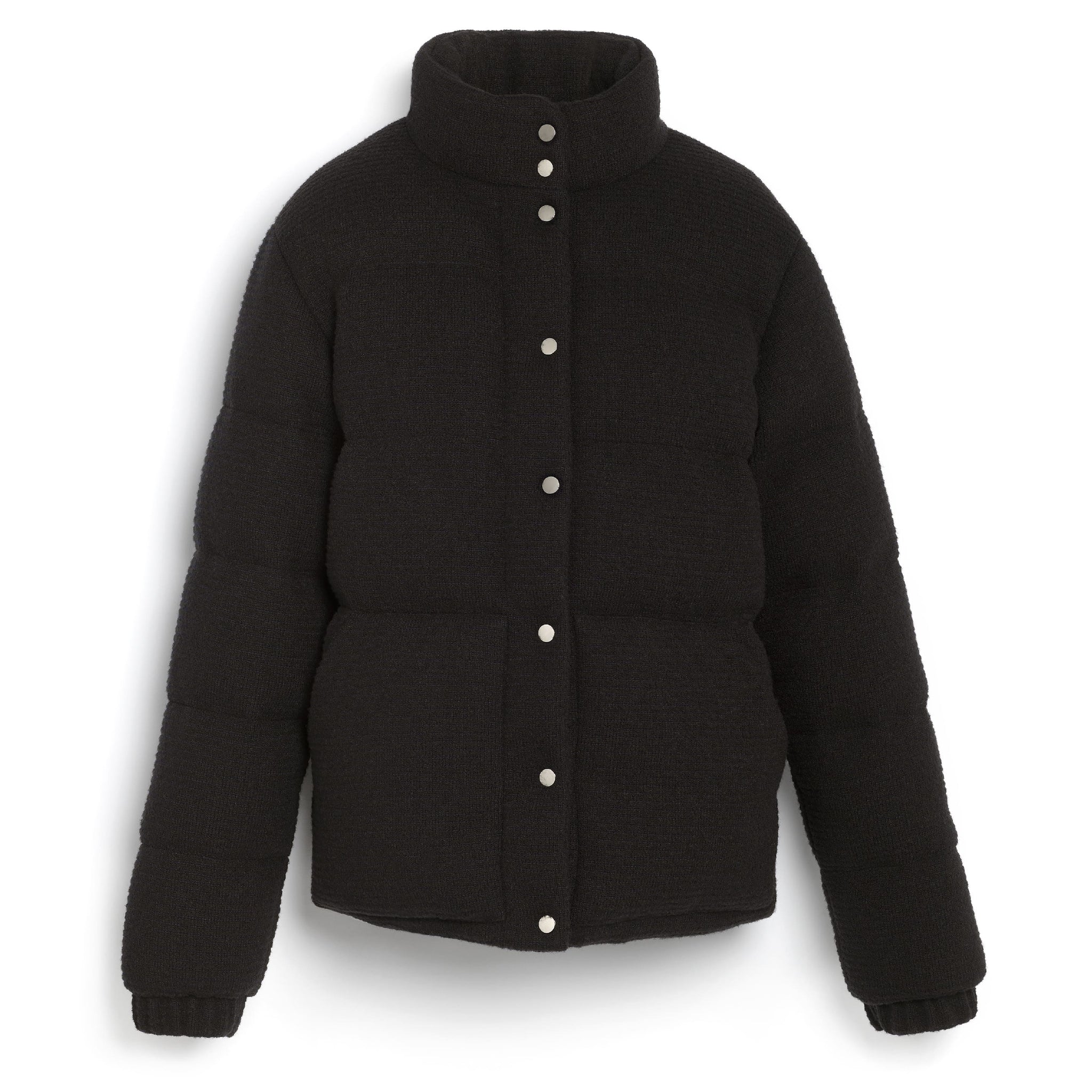 Down jacket in cashmere, wool and silk with thin stripes | Barrie - Barrie