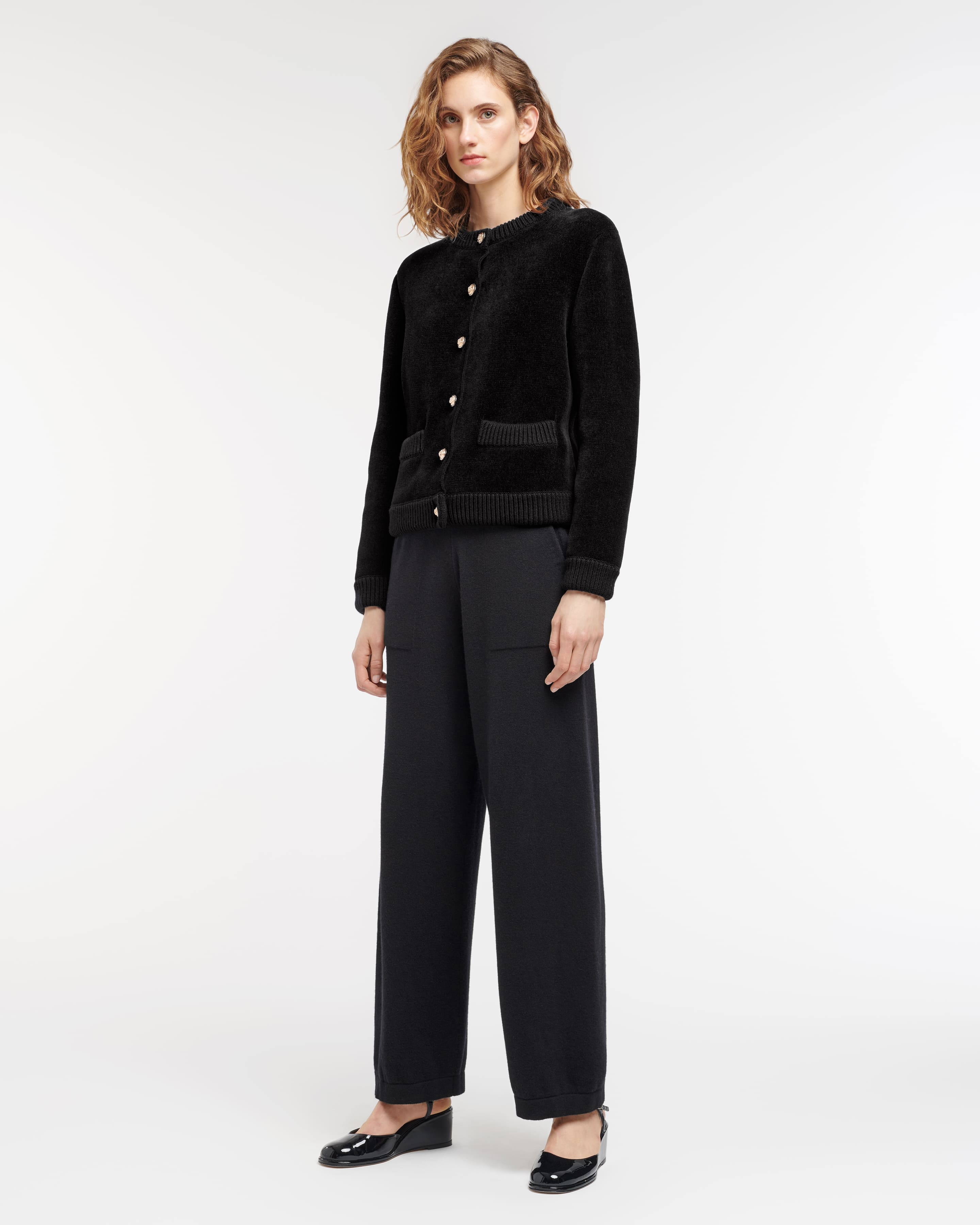 Cashmere and cotton velvet-effect cardigan | Barrie + Sofia Cashmere and cotton velvet-effect cardigan | Barrie + Sofia