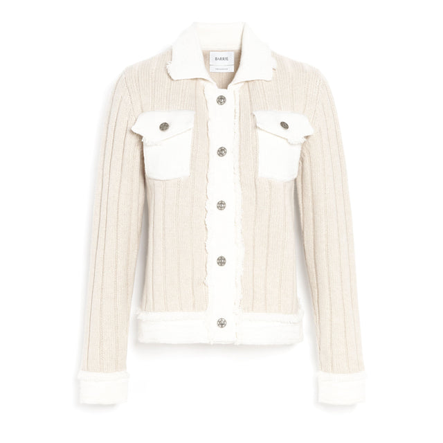 Denim jacket in ribbed knit | Barrie - Barrie