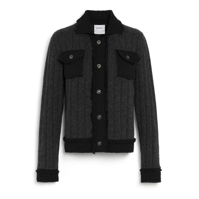 Denim jacket in ribbed knit | Barrie - Barrie