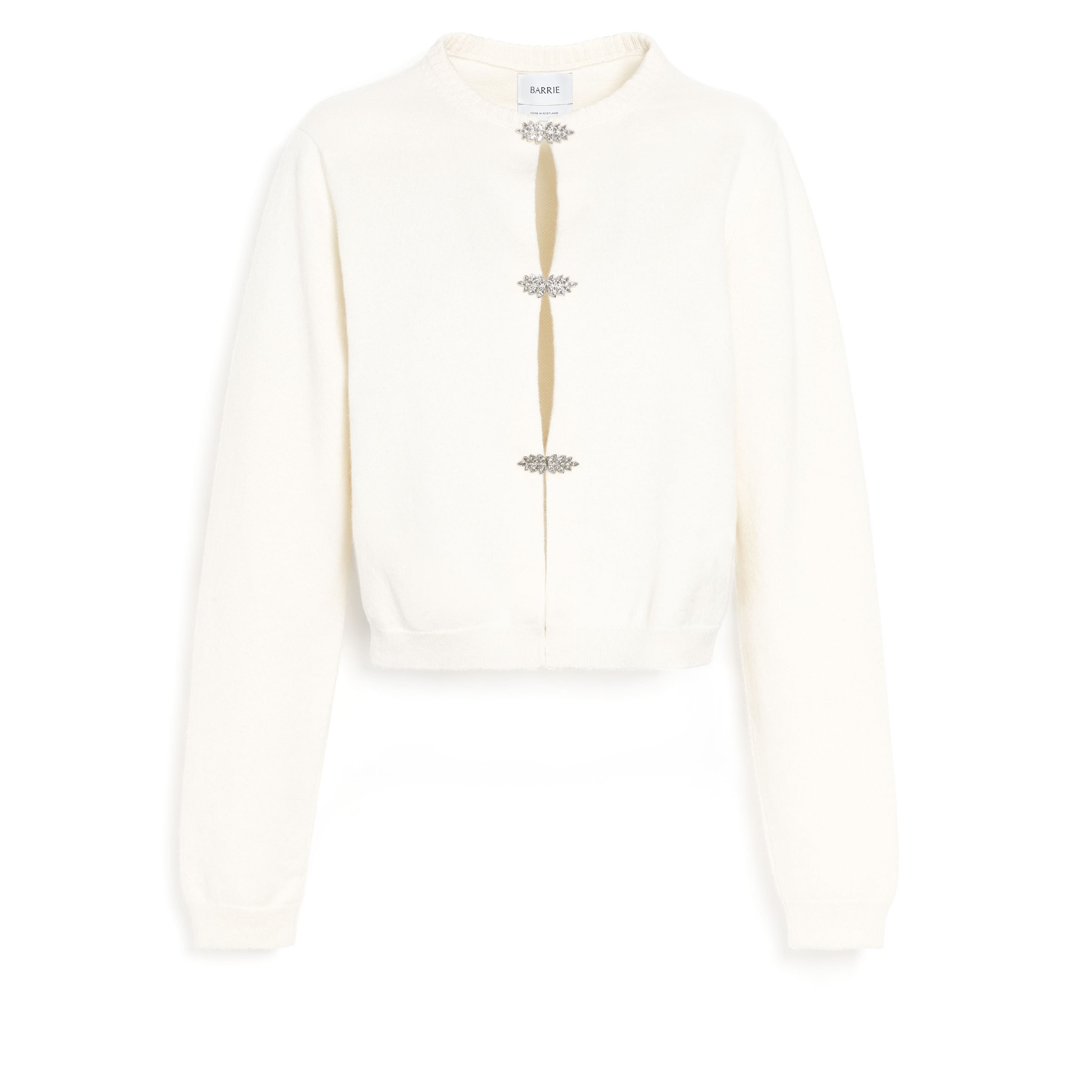 Cardigan en cachemire aux détails bijoux ton sur ton