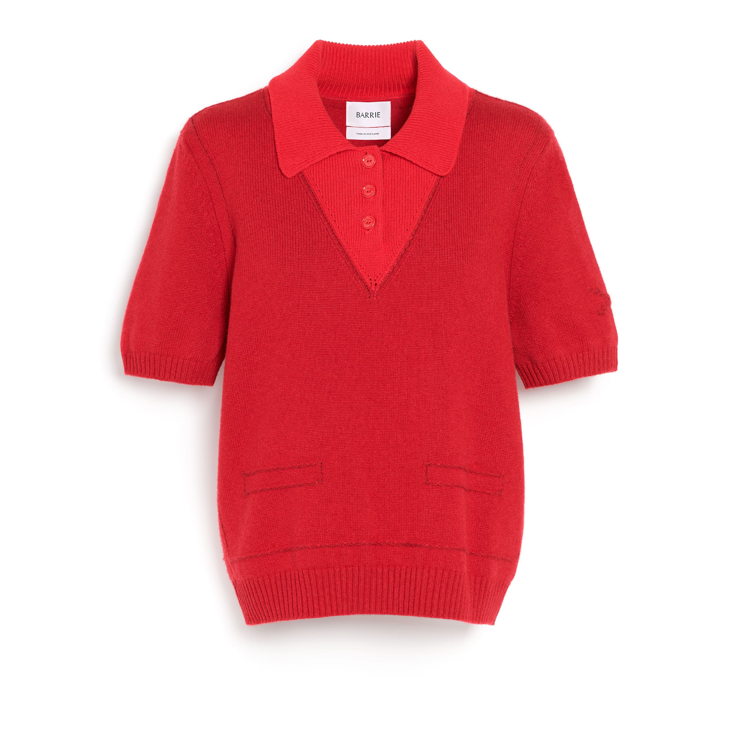 Polo en cachemire avec détails surpiqués