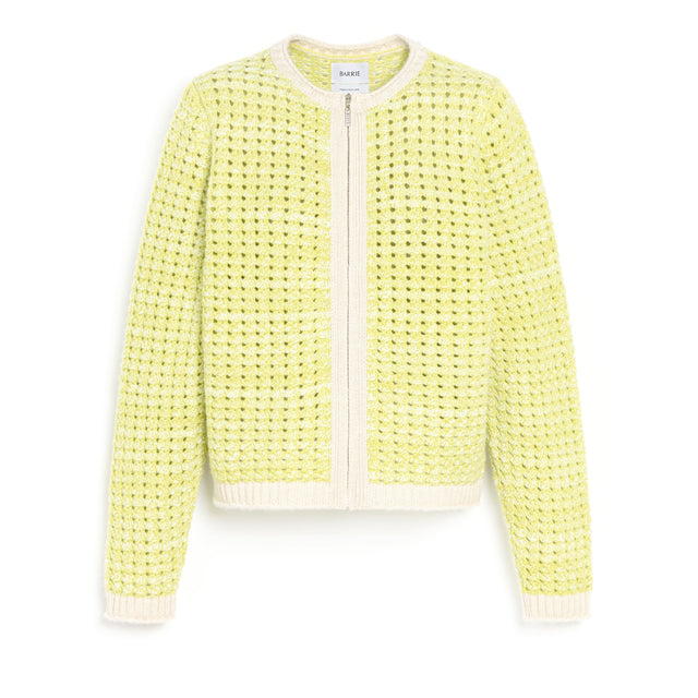 Crochet knit zip-up cardigan | Barrie - Barrie