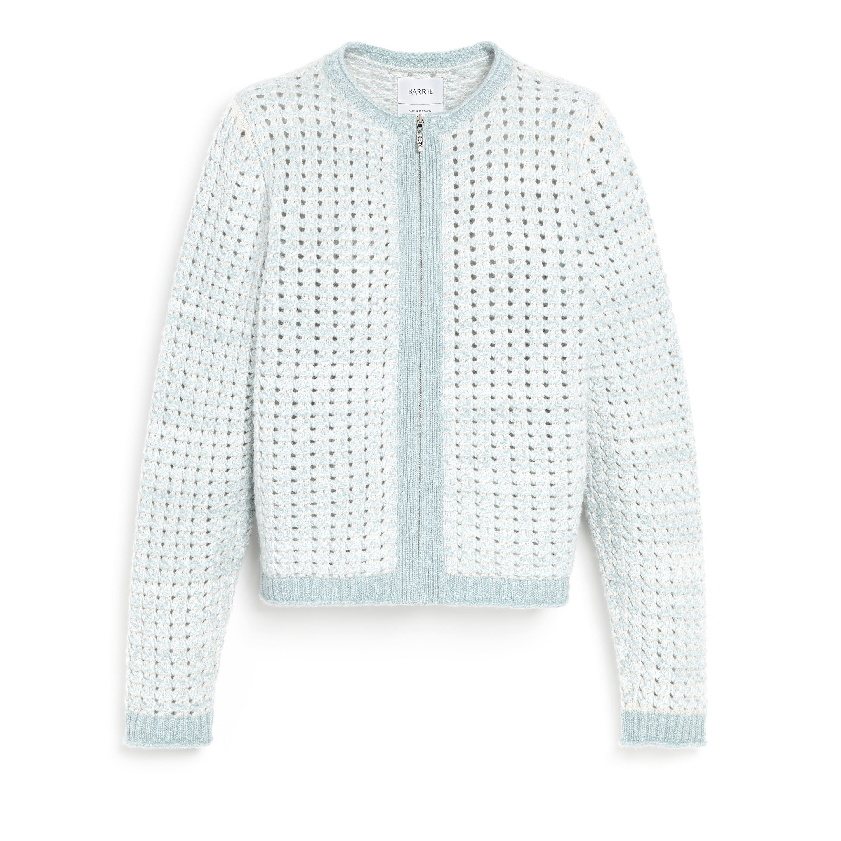Cardigan zippé en maille crochet