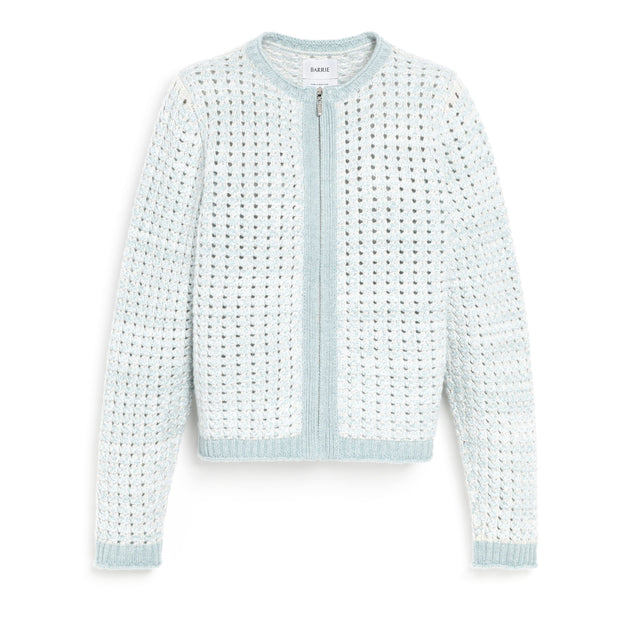 Crochet knit zip-up cardigan | Barrie - Barrie