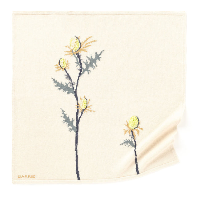 Cashmere scarf with embossed thistle motif  | Barrie - Barrie