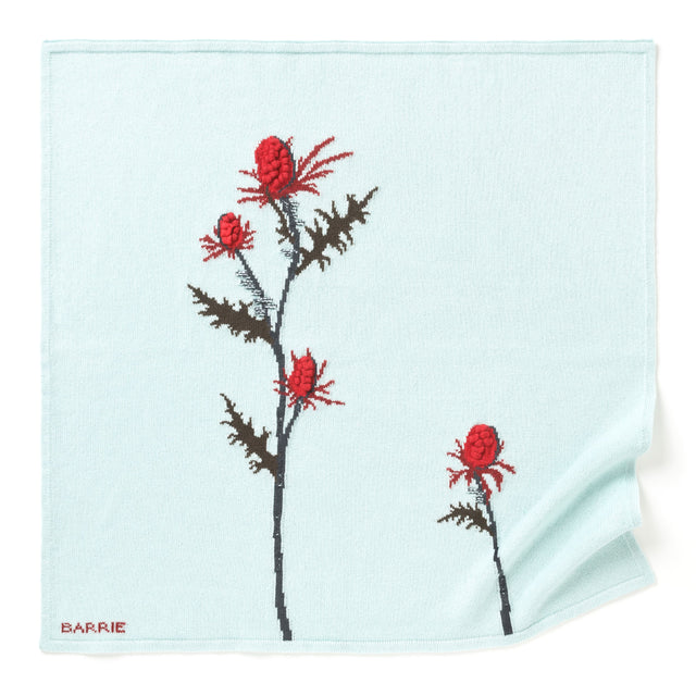 Cashmere scarf with embossed thistle motif  | Barrie - Barrie