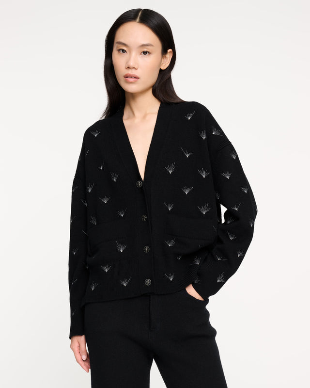 Cardigan iconique en cachemire à broderie scintillante | Barrie - Barrie