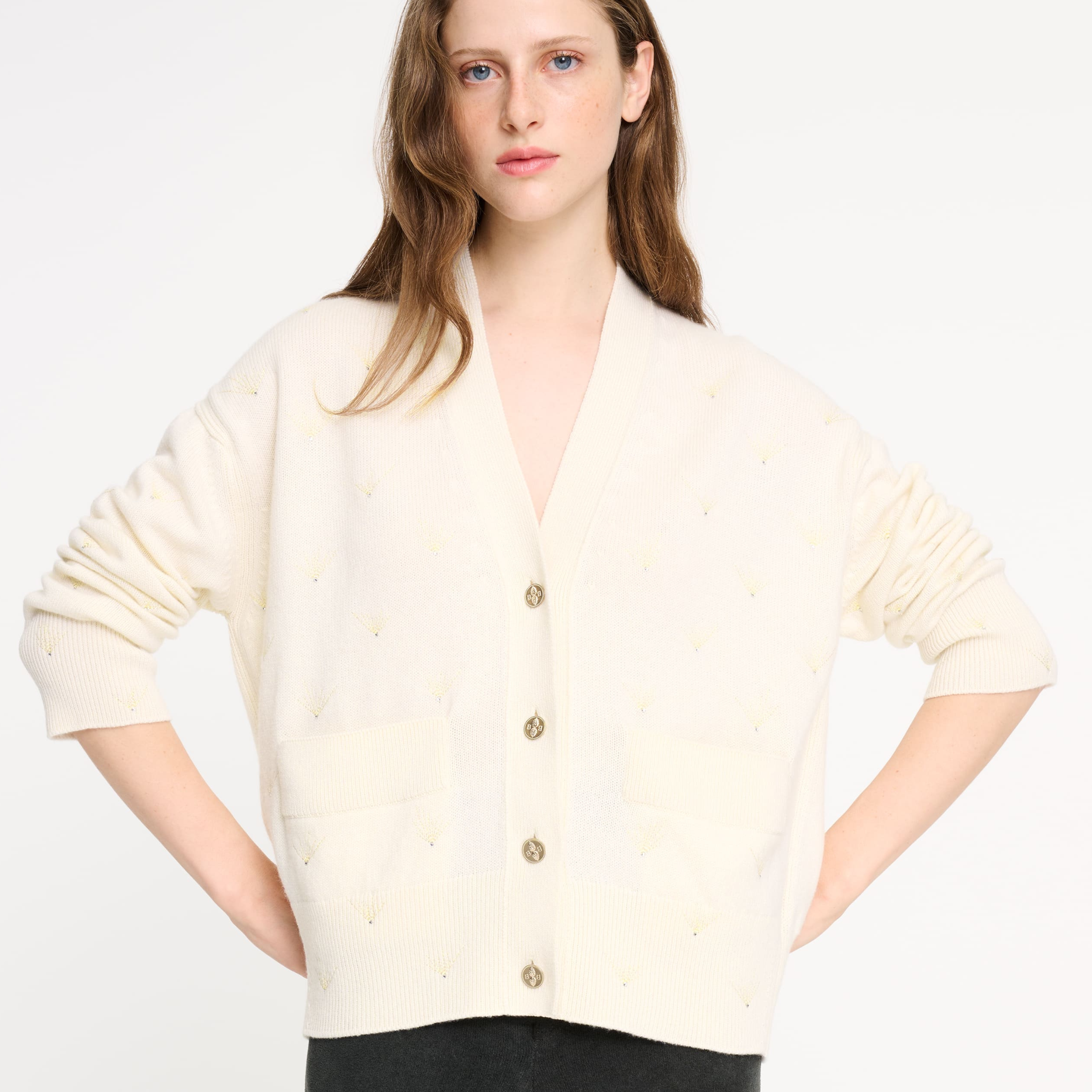Cardigan iconique en cachemire à broderie scintillante