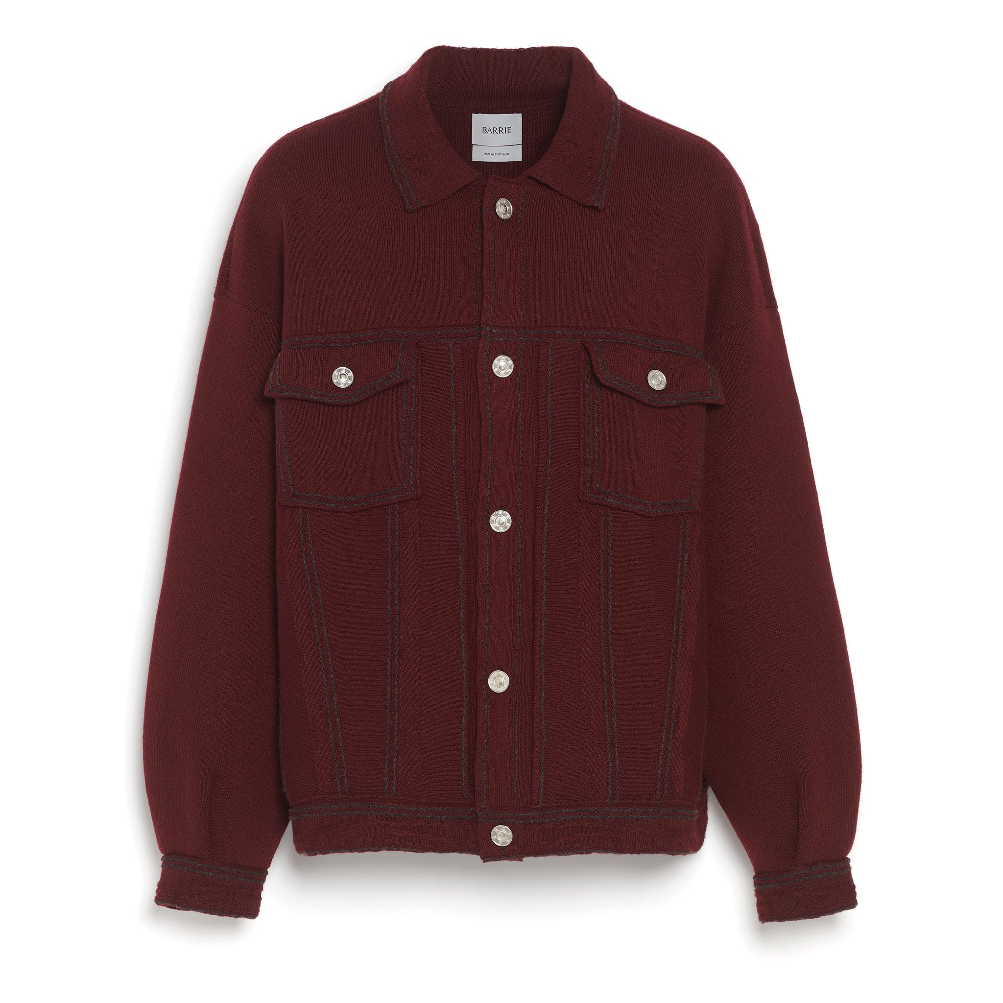 Denim oversized cashmere and cotton jacket – Barrie.com 