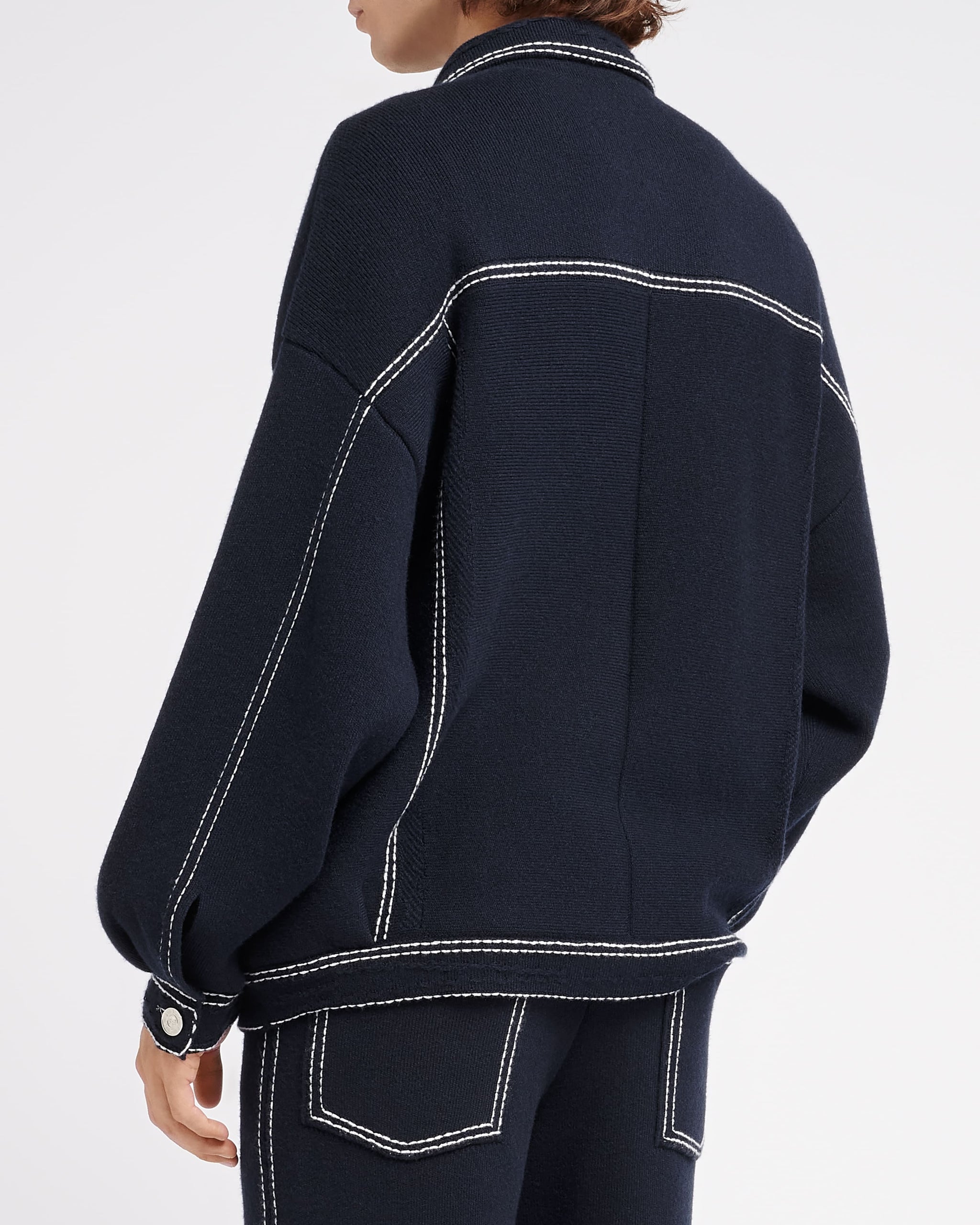 캐시미어와 면 오버사이즈 데님 재킷 | Barrie - Barrie