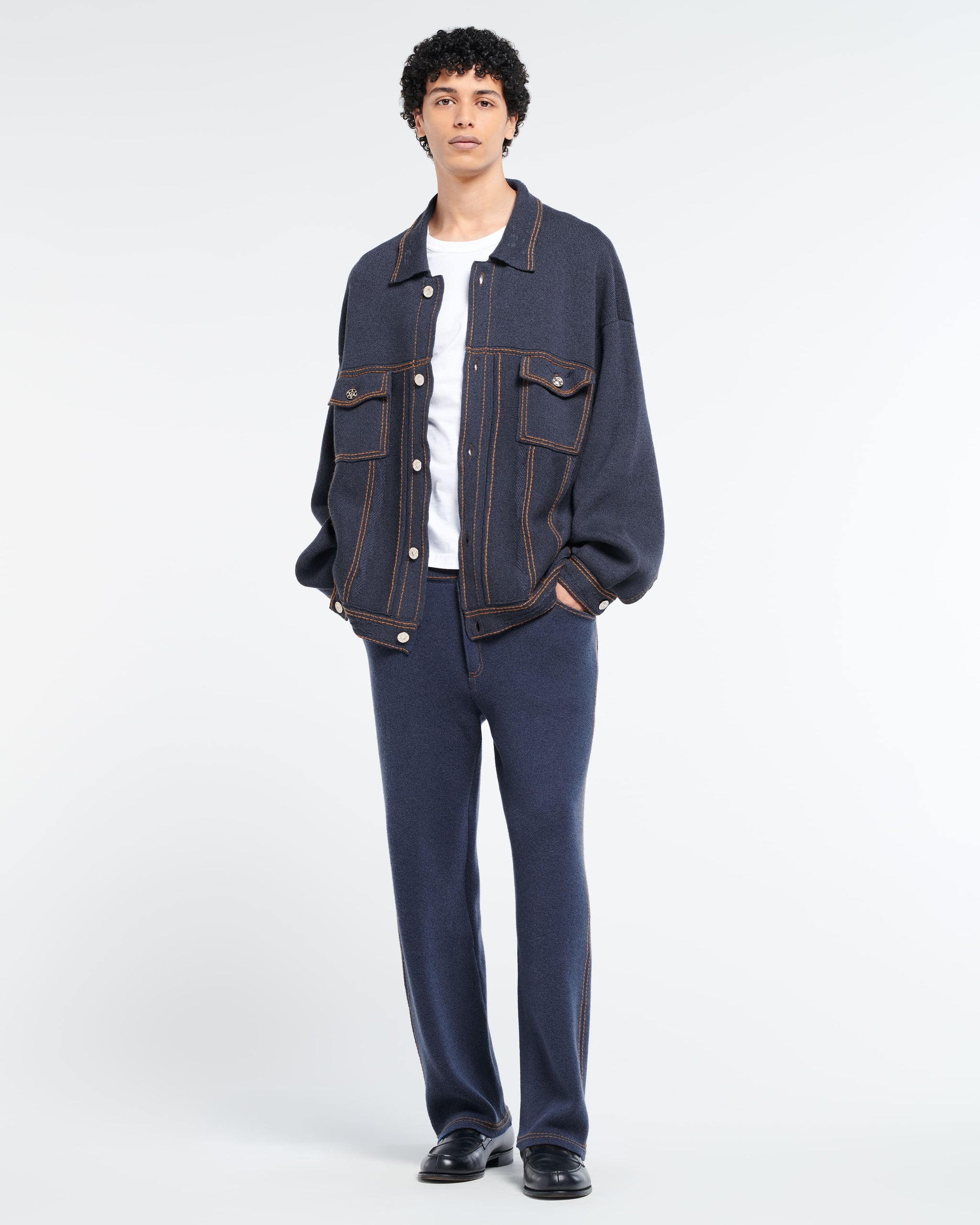 Veste Denim oversize en cachemire et coton | Barrie - Barrie