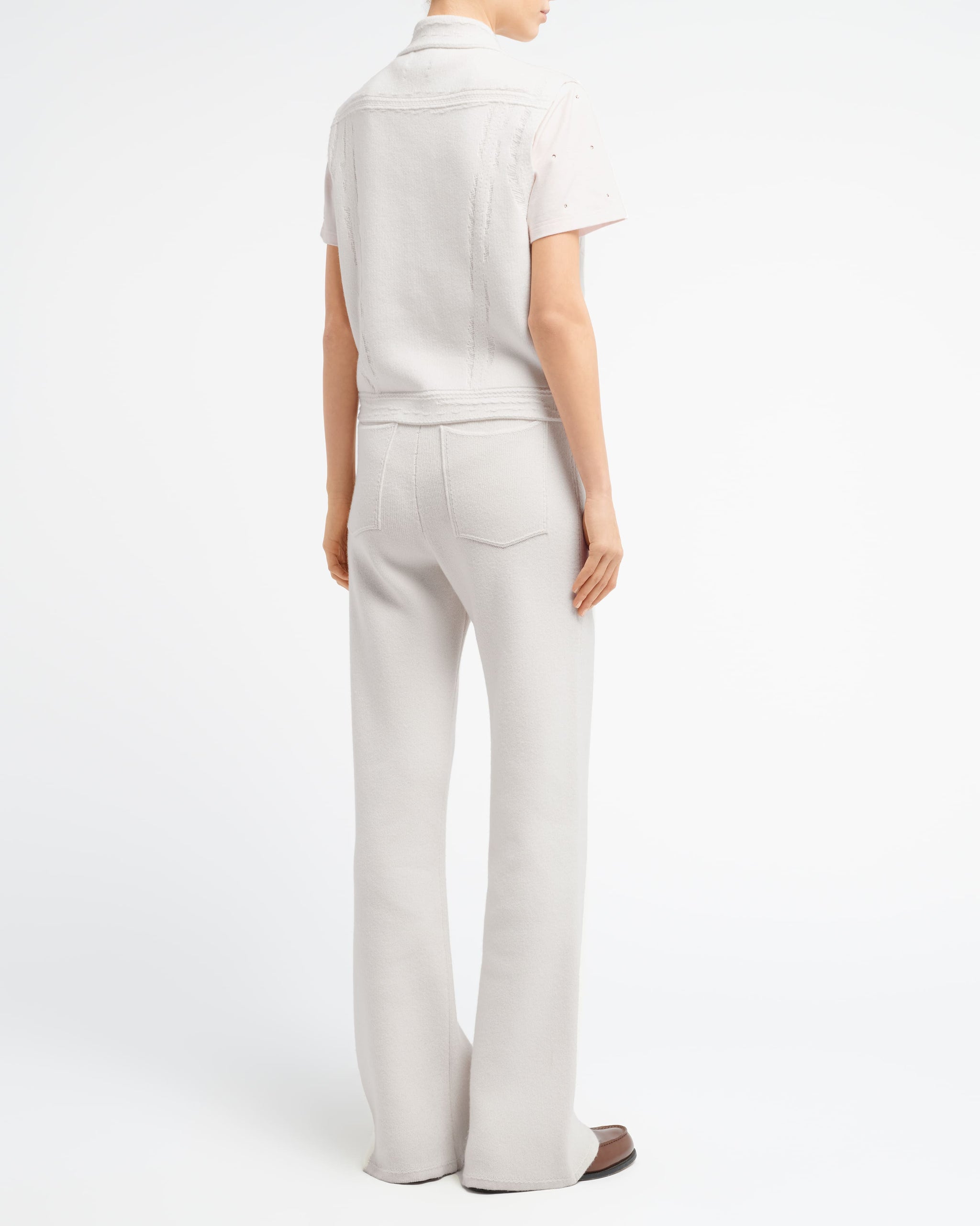 Veste Denim oversize sans manches en cachemire et coton | Barrie - Barrie