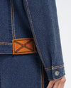 barrie Veste Denim en cachemire et coton à coupe droite
