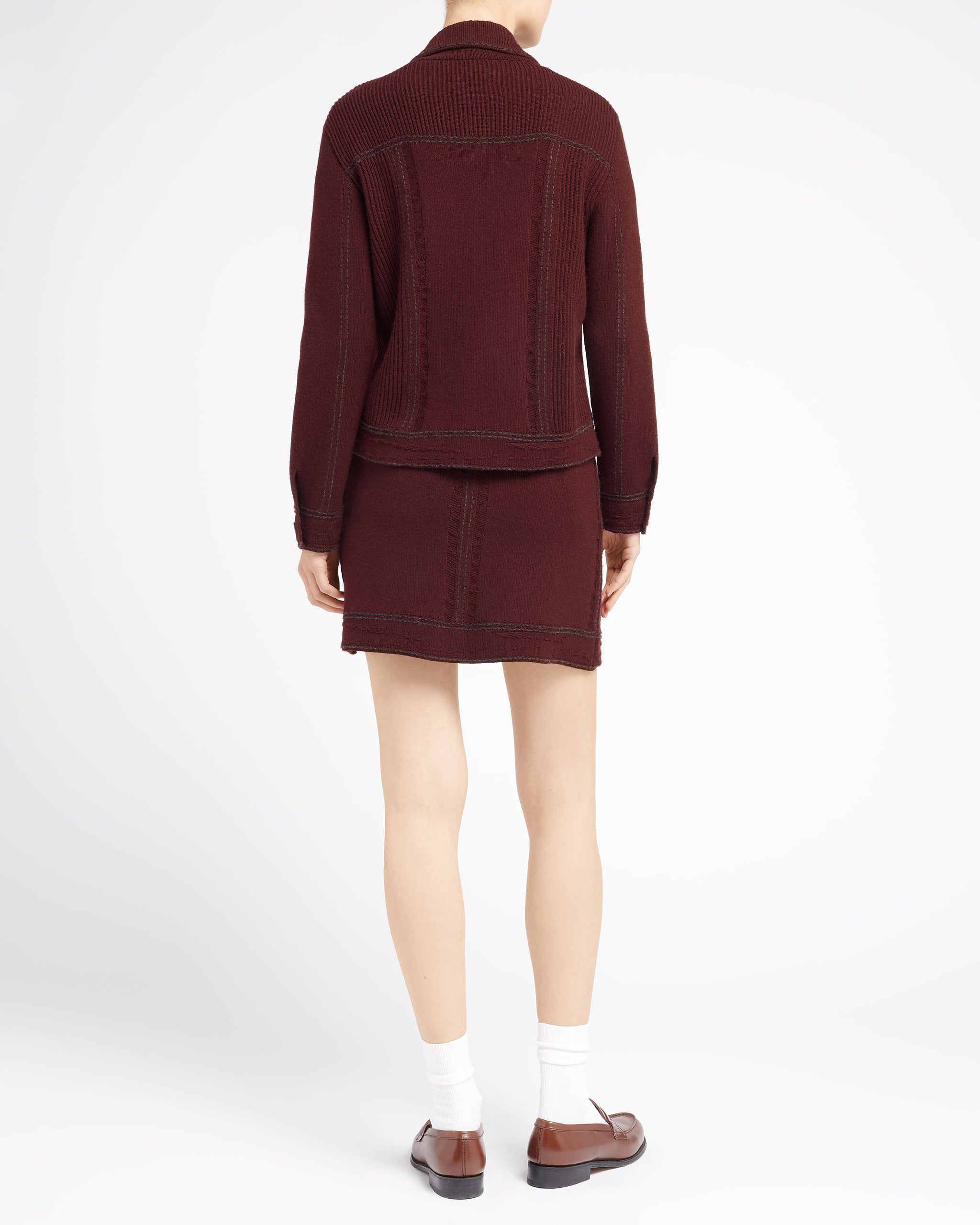 Denim cashmere and cotton skirt | Barrie - Barrie