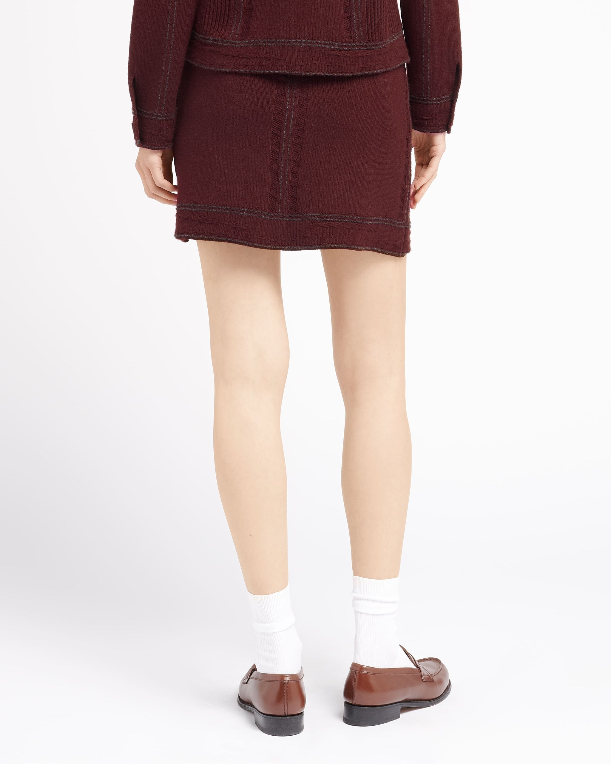 Denim cashmere and cotton skirt | Barrie - Barrie