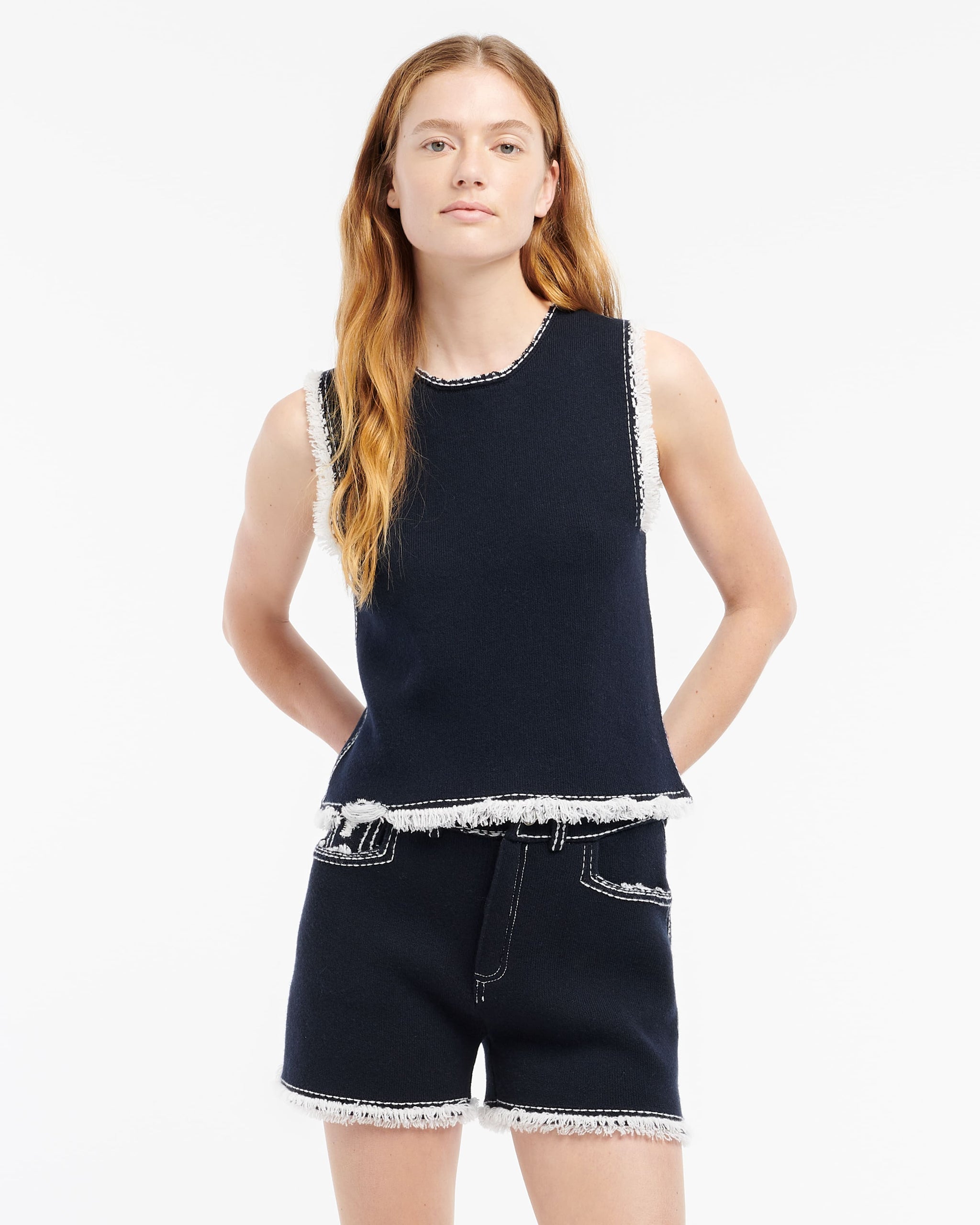 Haut sans manches Denim à franges | Barrie - Barrie