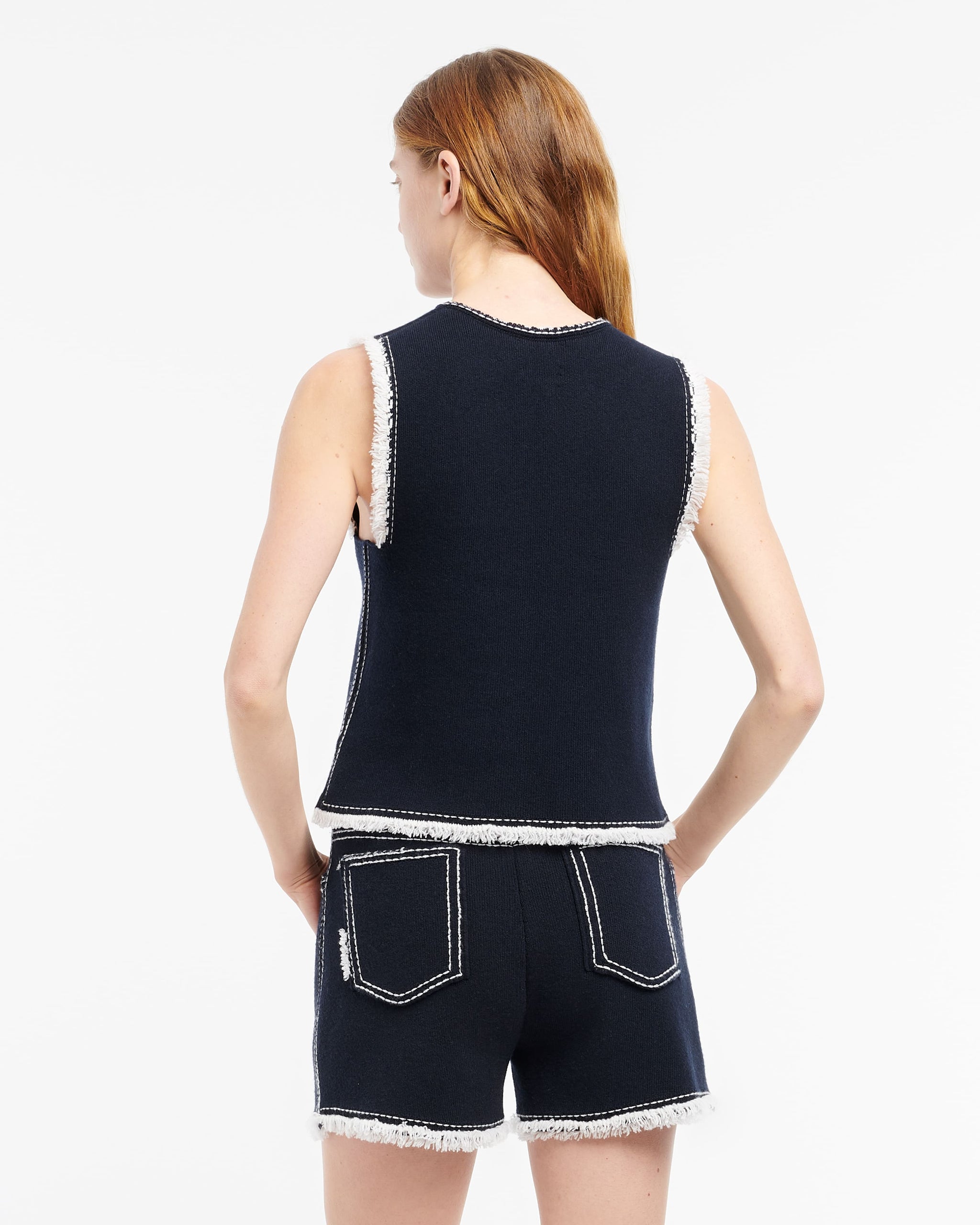 Haut sans manches Denim à franges | Barrie - Barrie