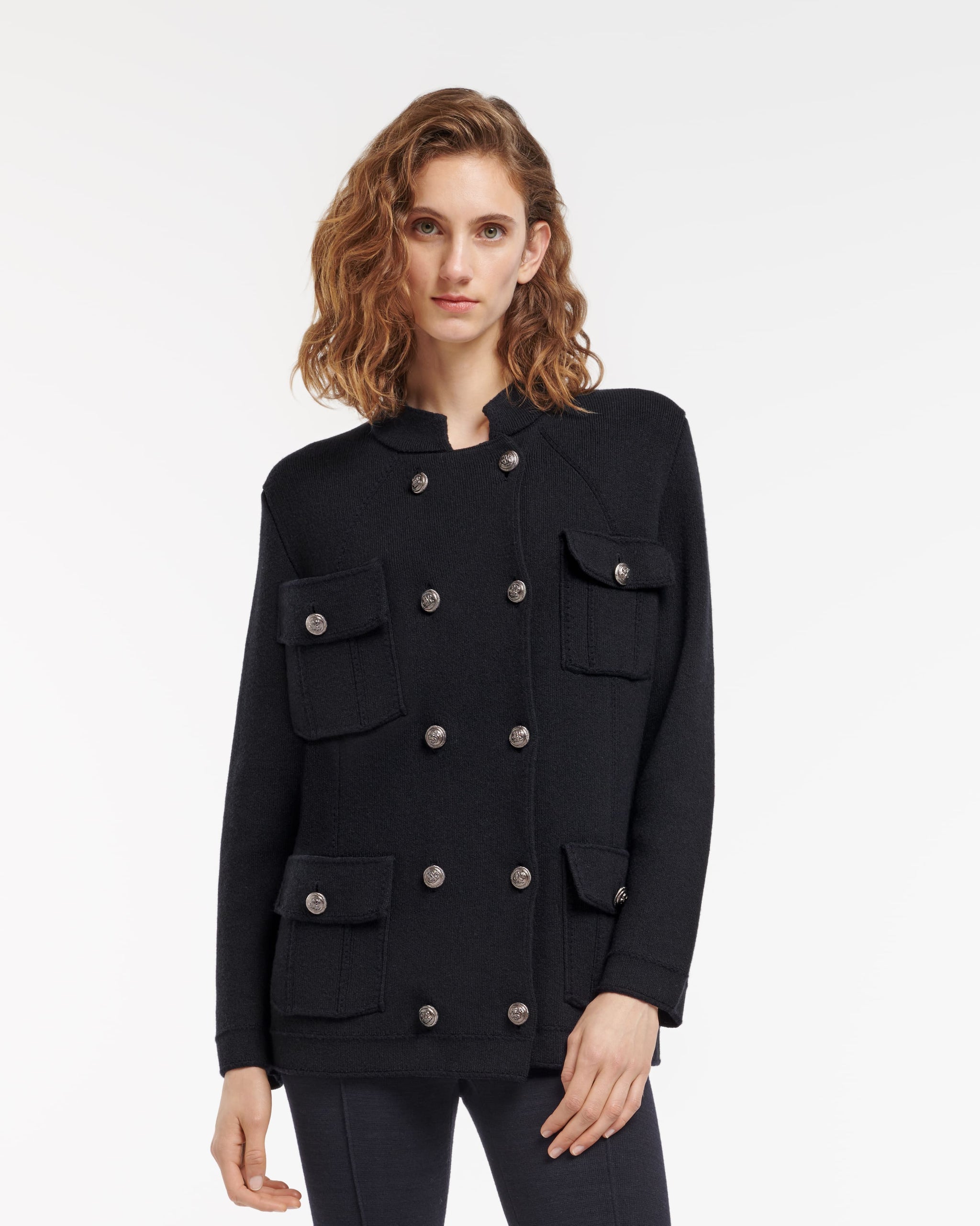 캐시미어 & 코튼 소재의 밀리터리 재킷 | Barrie - Barrie