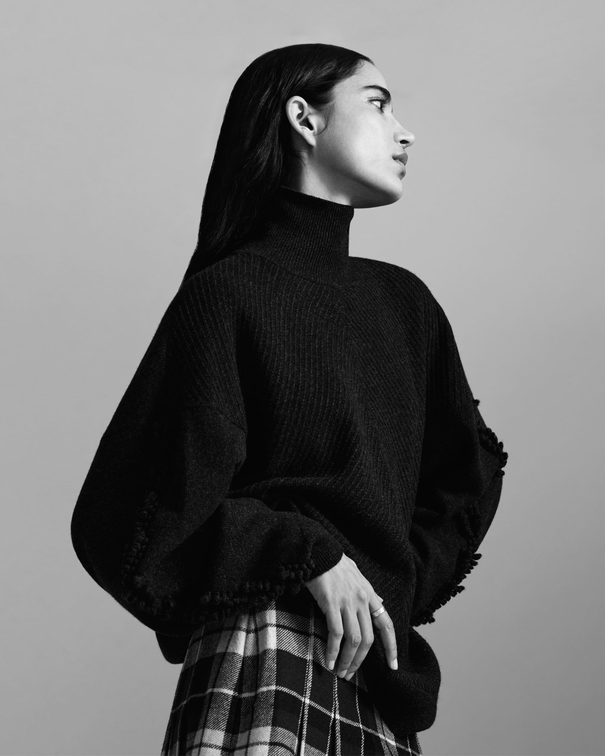 Pull col roulé détail 3D en cachemire | Barrie - Barrie