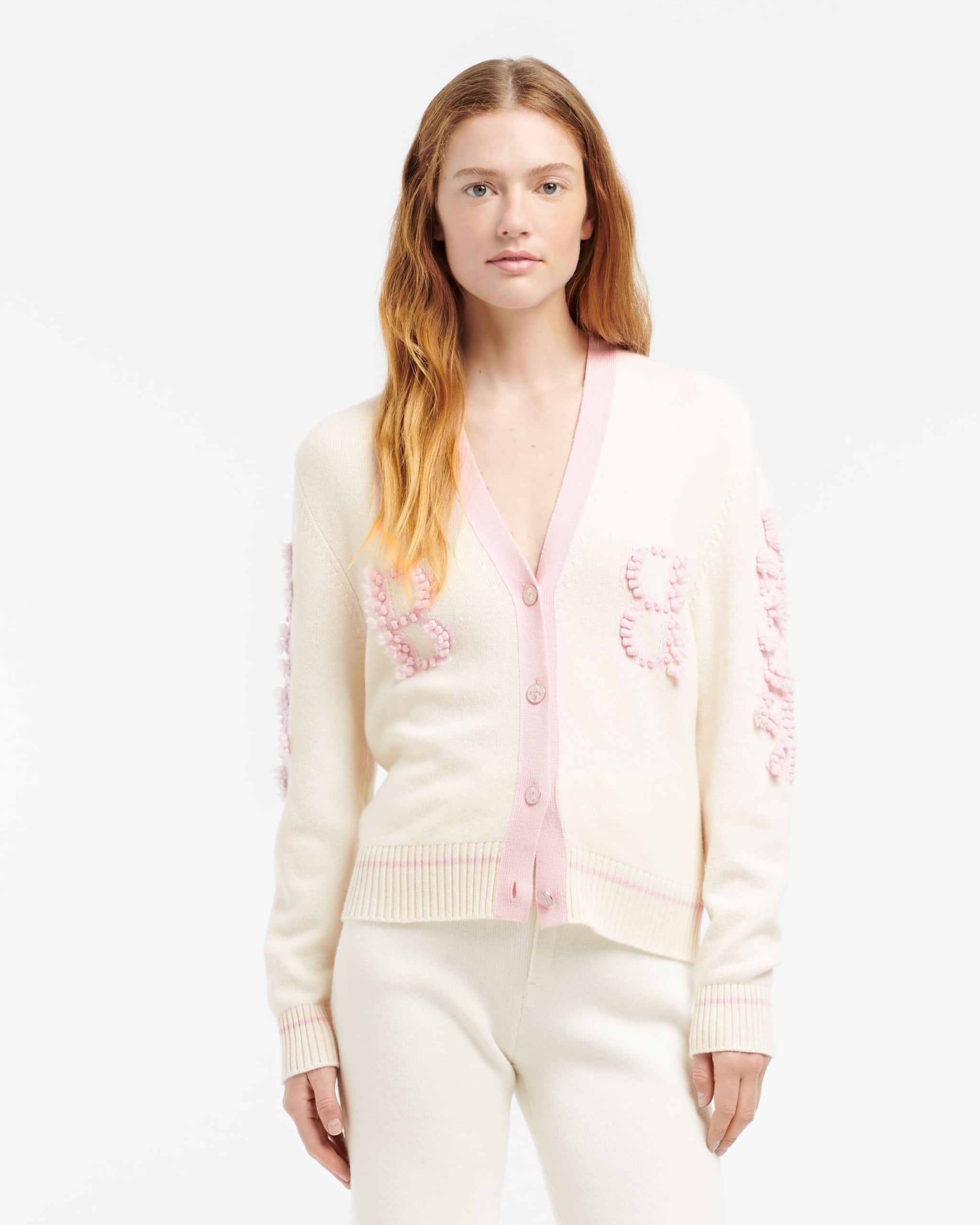 Cashmere B logo V-neck cardigan | Barrie - Barrie