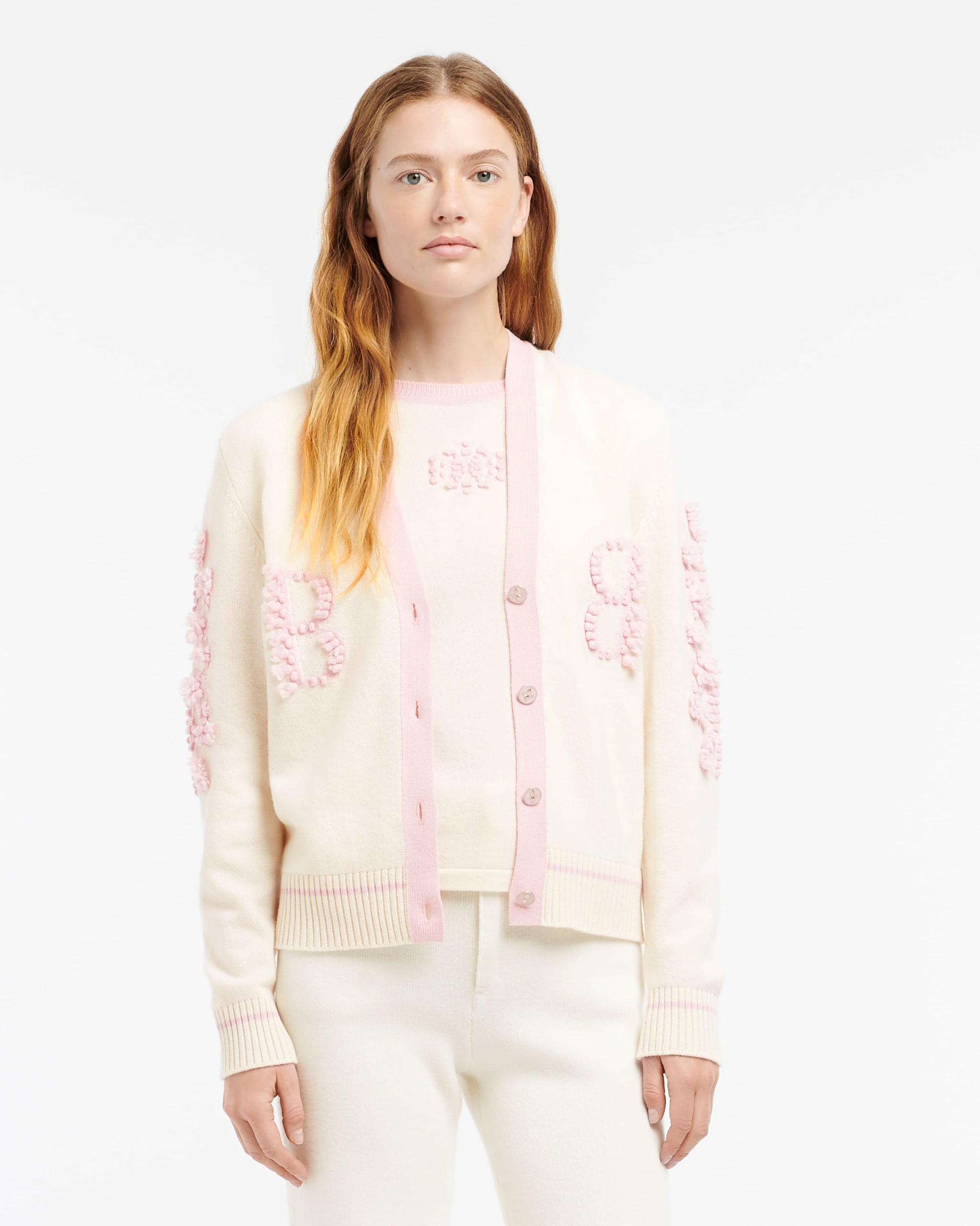 Cashmere B logo V-neck cardigan | Barrie - Barrie