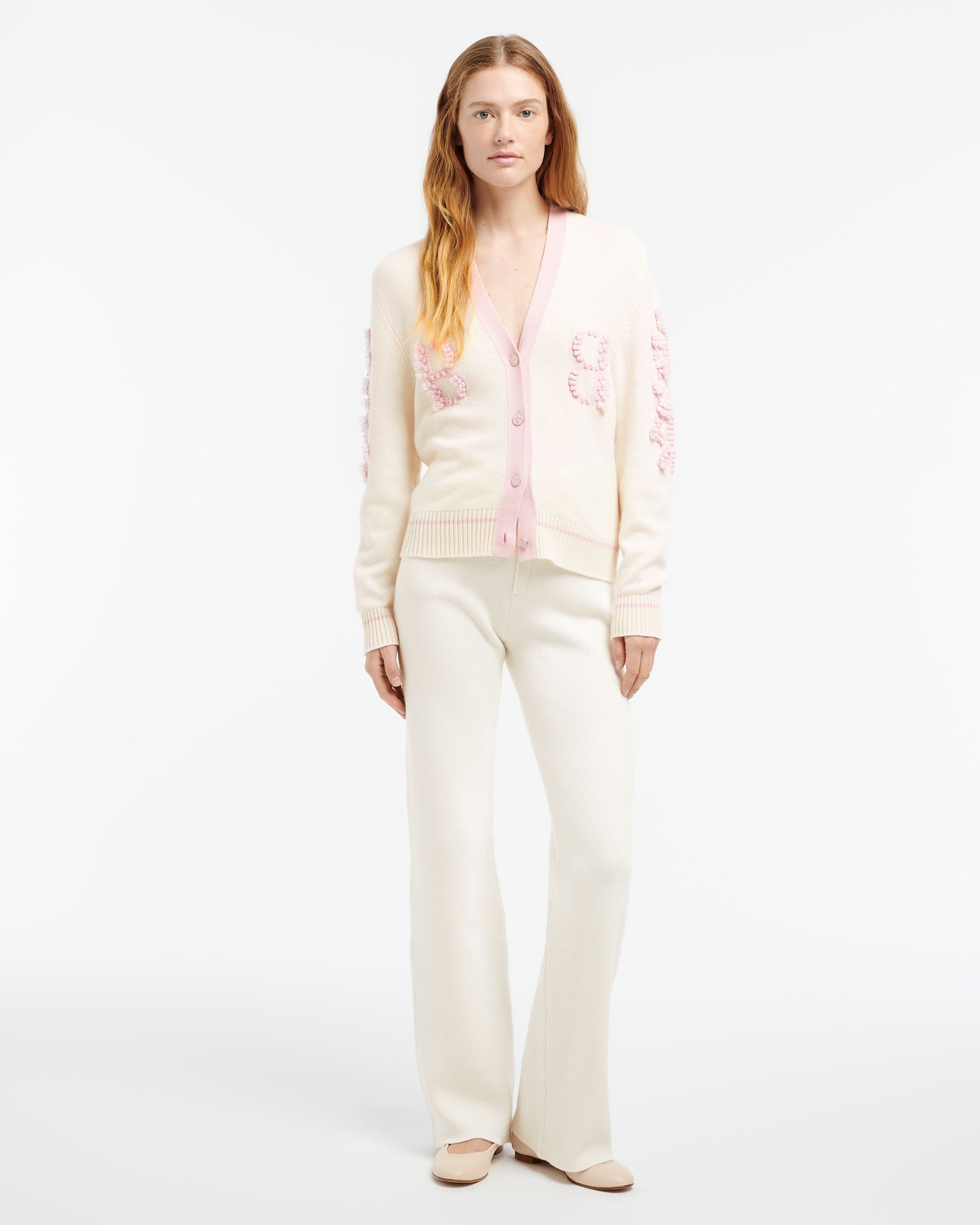 Cashmere B logo V-neck cardigan | Barrie - Barrie