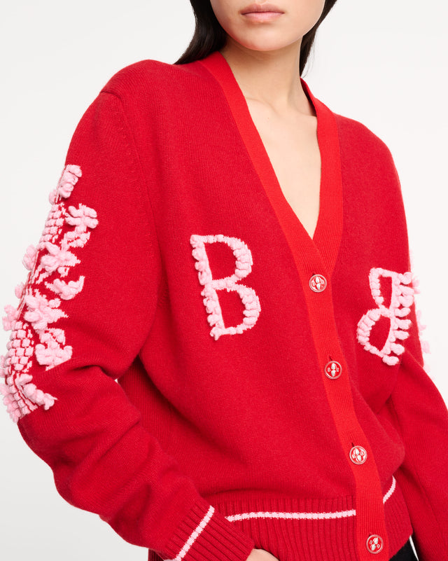 Cashmere B logo V-neck cardigan | Barrie - Barrie