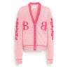 barrie Cardigan Logo col V en cachemire chiné