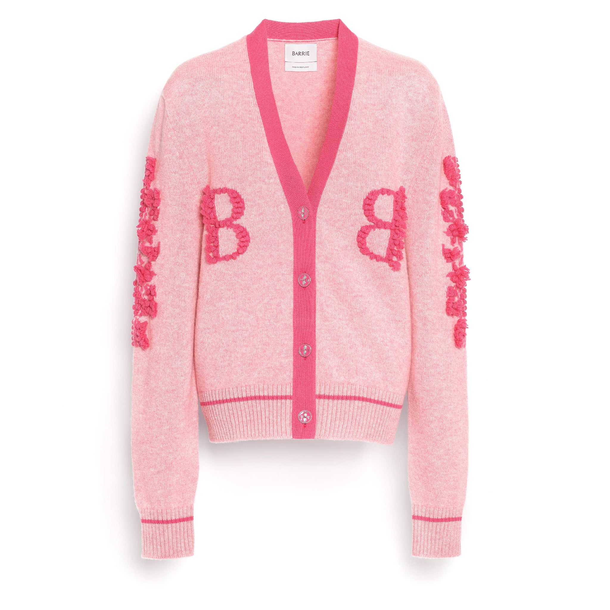Mottled cashmere B logo V-neck cardigan | Barrie - Barrie