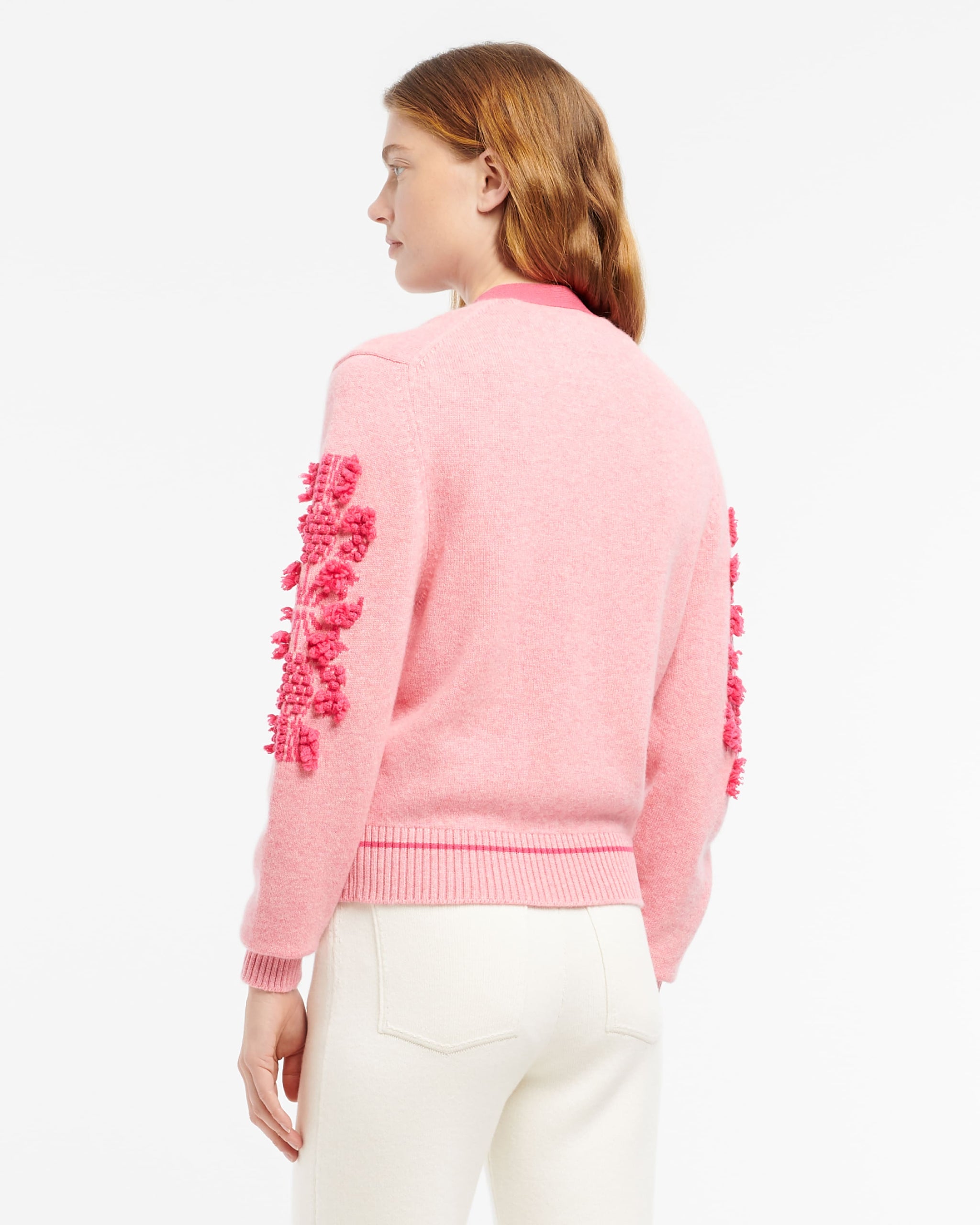 Cardigan Logo col V en cachemire chiné | Barrie - Barrie