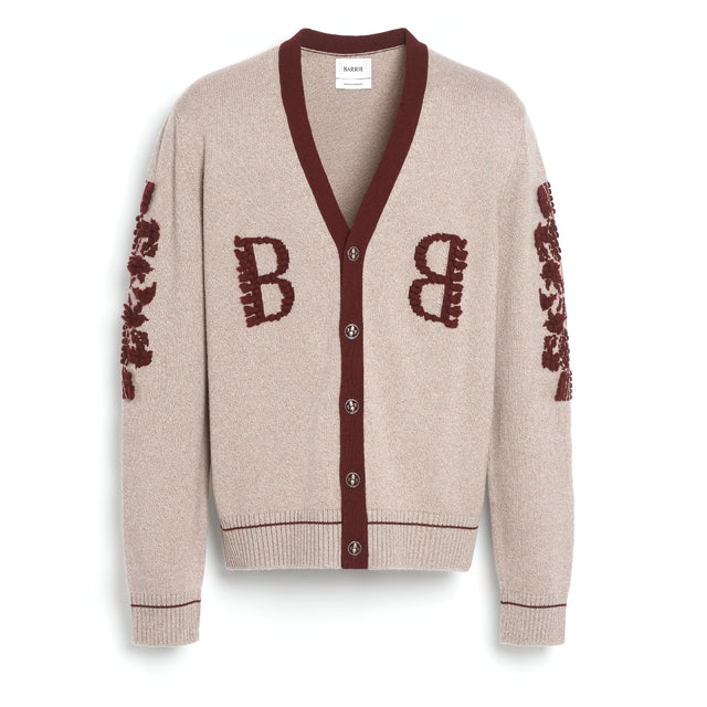 Cardigan col V logo B en cachemire | Barrie - Barrie