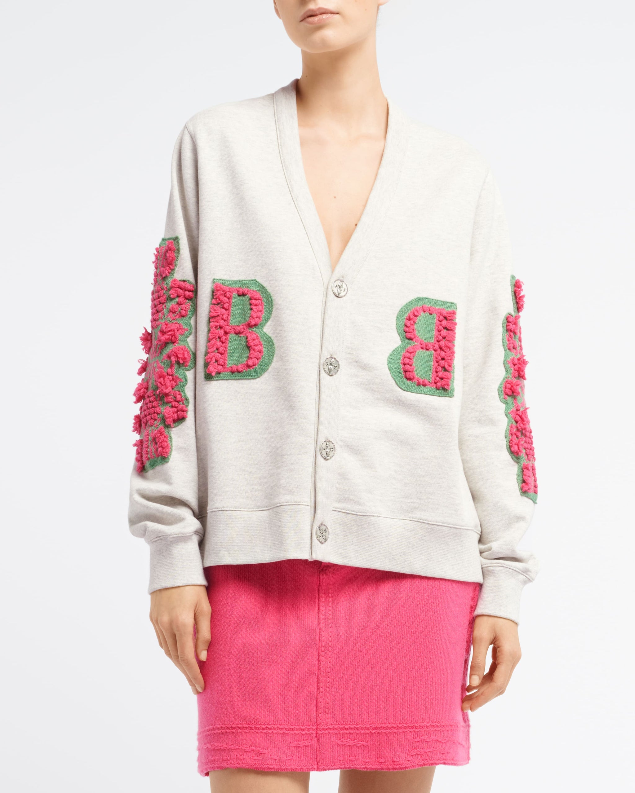 Cardigan in cotton with a cashmere B logo | Barrie - Barrie