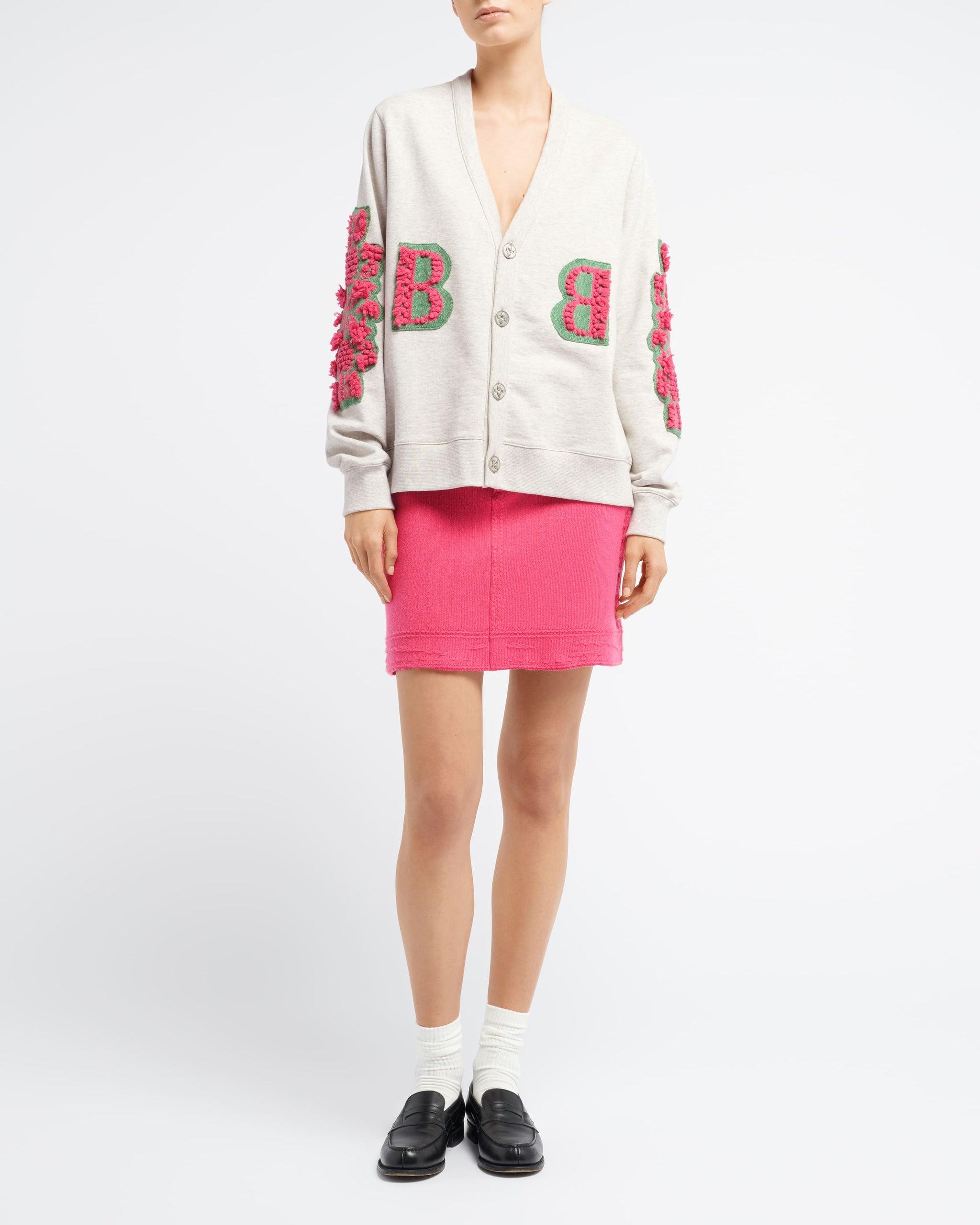 Cardigan in cotton with a cashmere B logo | Barrie - Barrie