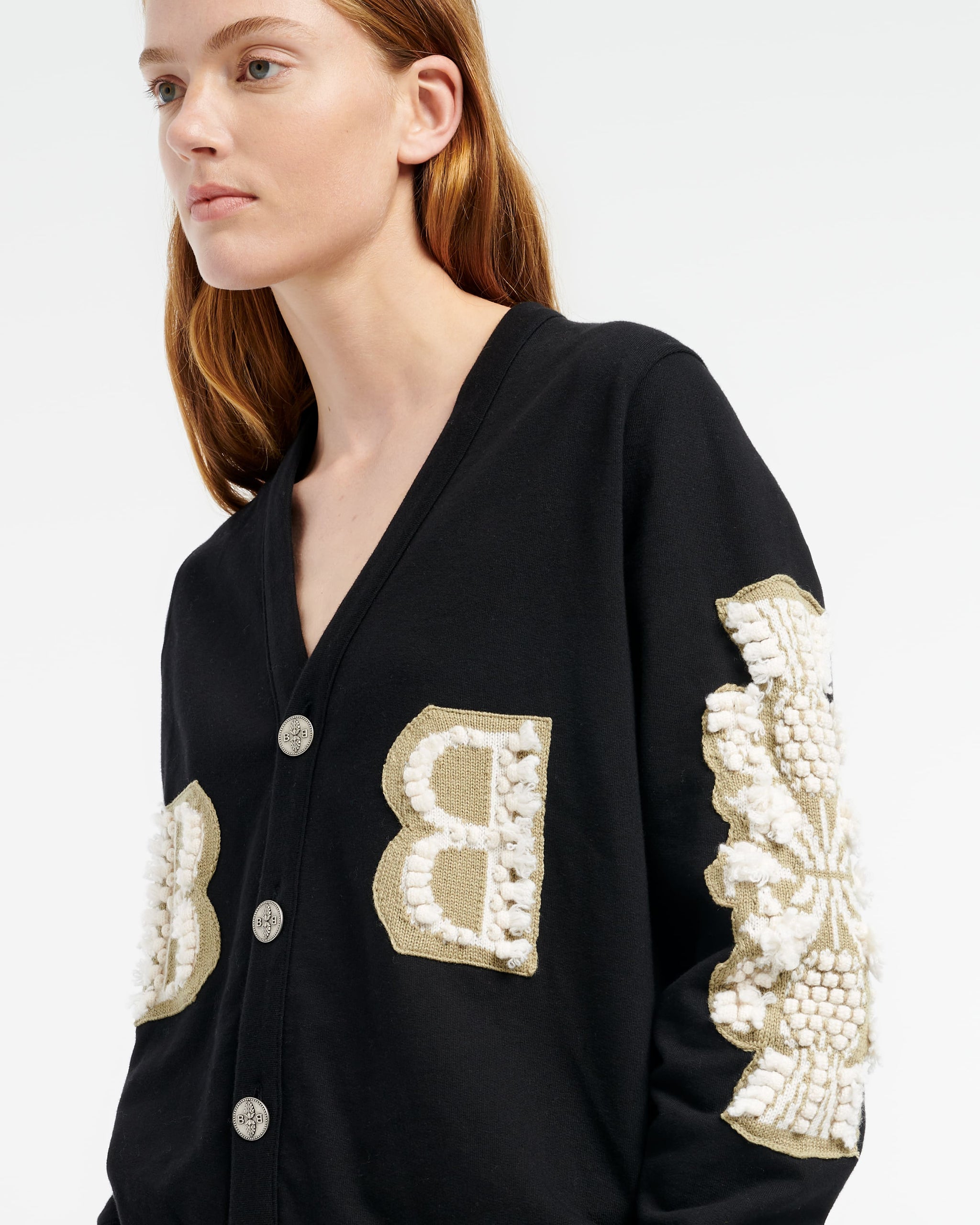 Cardigan in cotton with a cashmere B logo | Barrie - Barrie