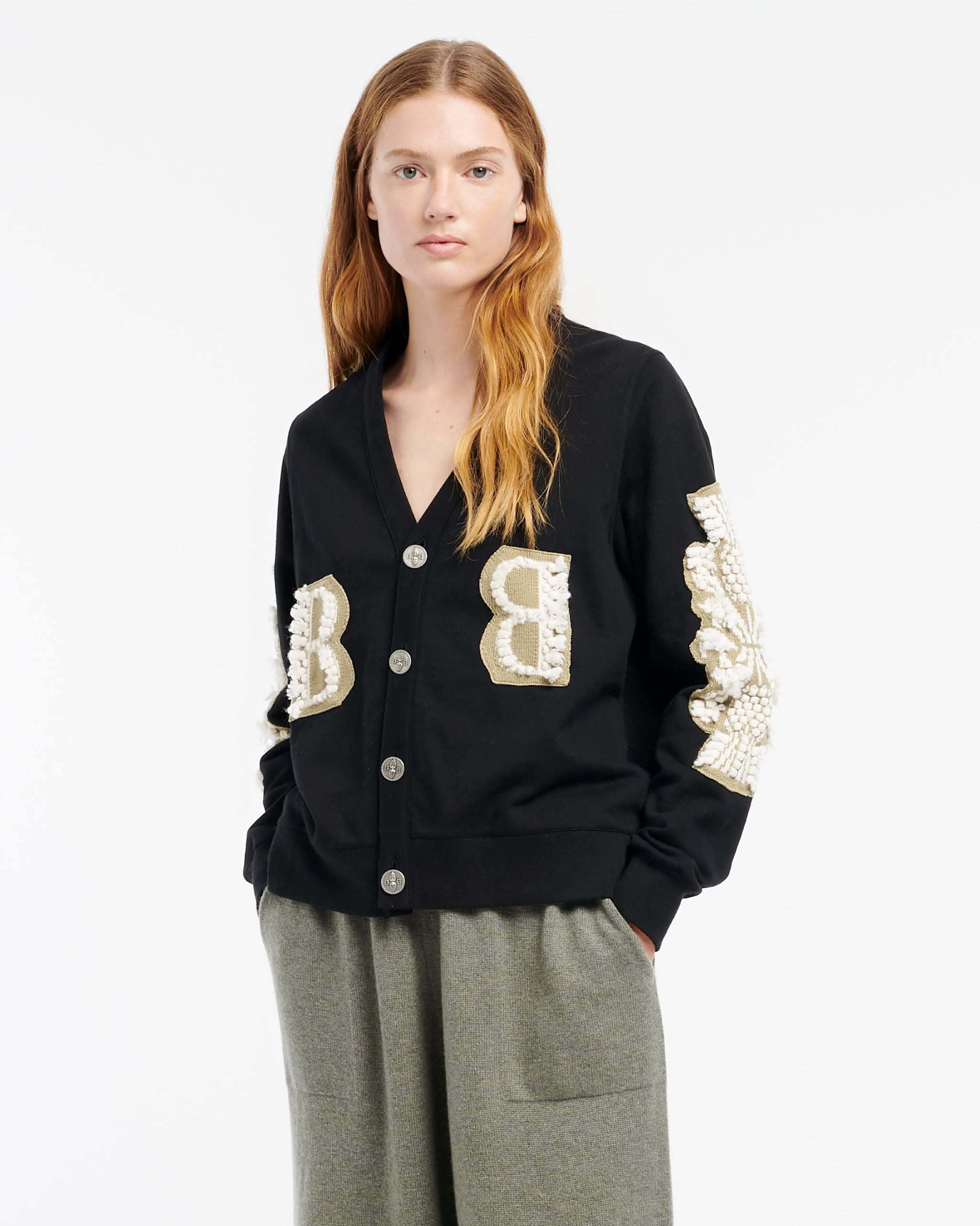 Cardigan in cotton with a cashmere B logo | Barrie - Barrie