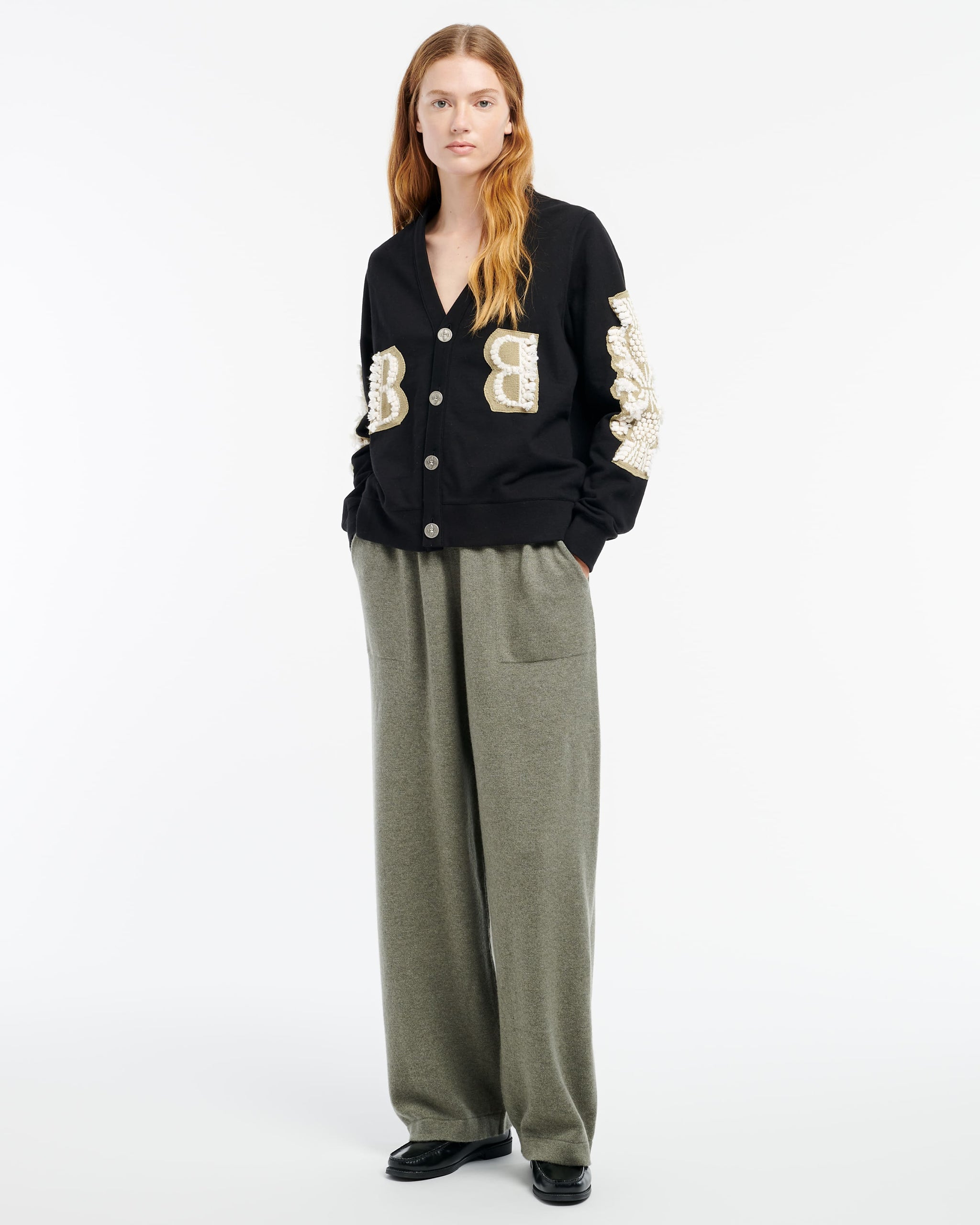 Cardigan in cotton with a cashmere B logo | Barrie - Barrie