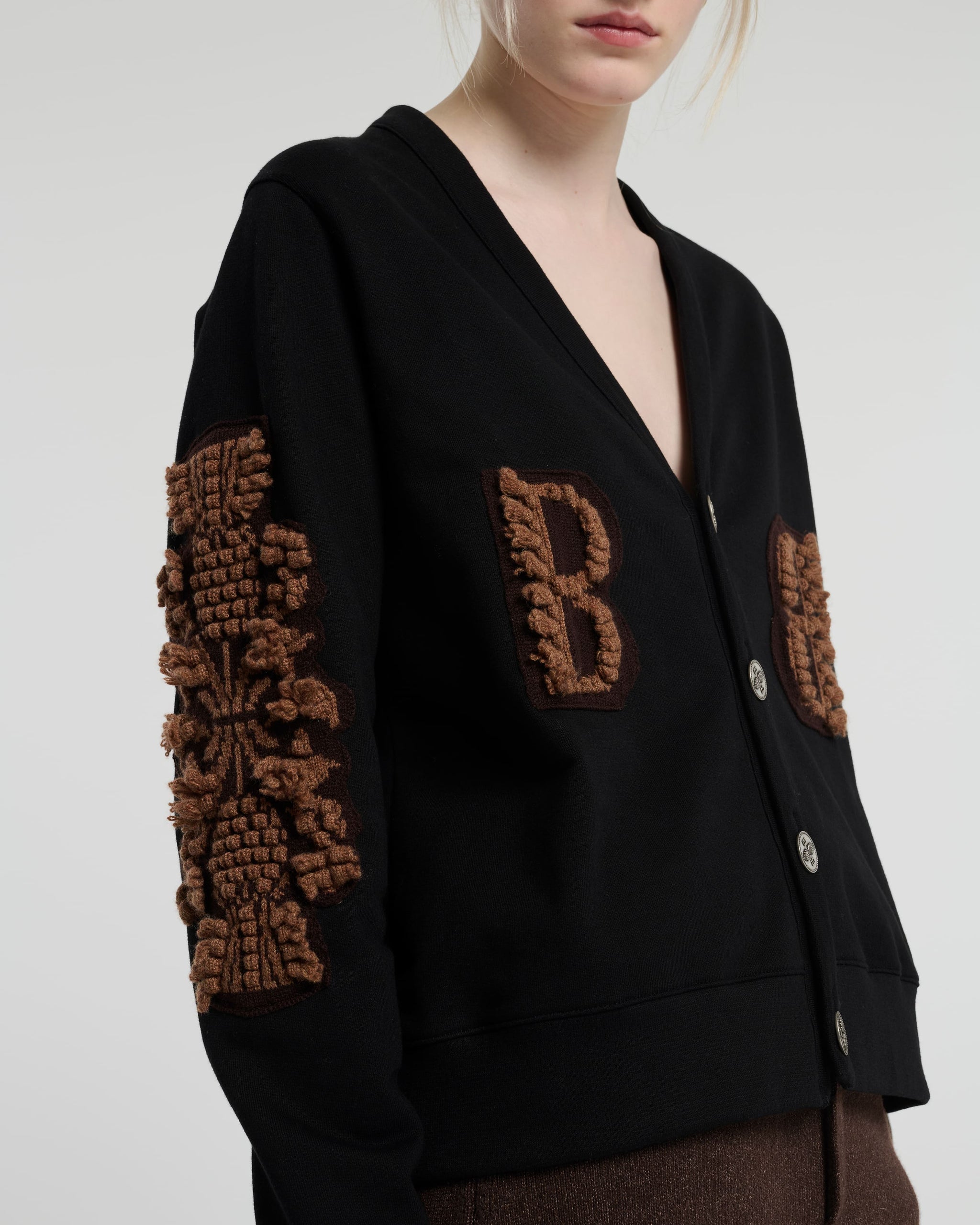 Cardigan in cotton with a cashmere B logo | Barrie - Barrie