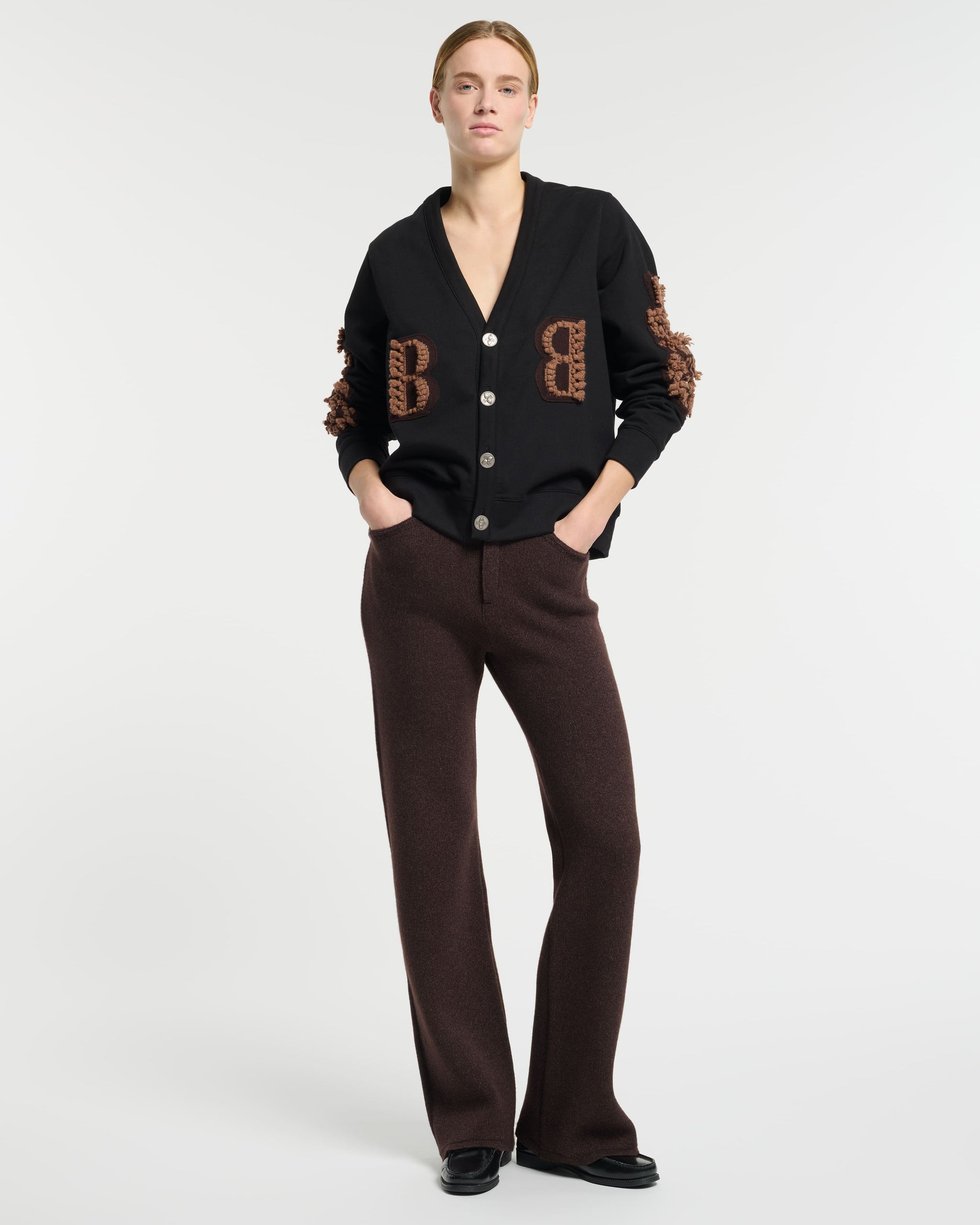 Cardigan en coton avec logo B en cachemire | Barrie - Barrie