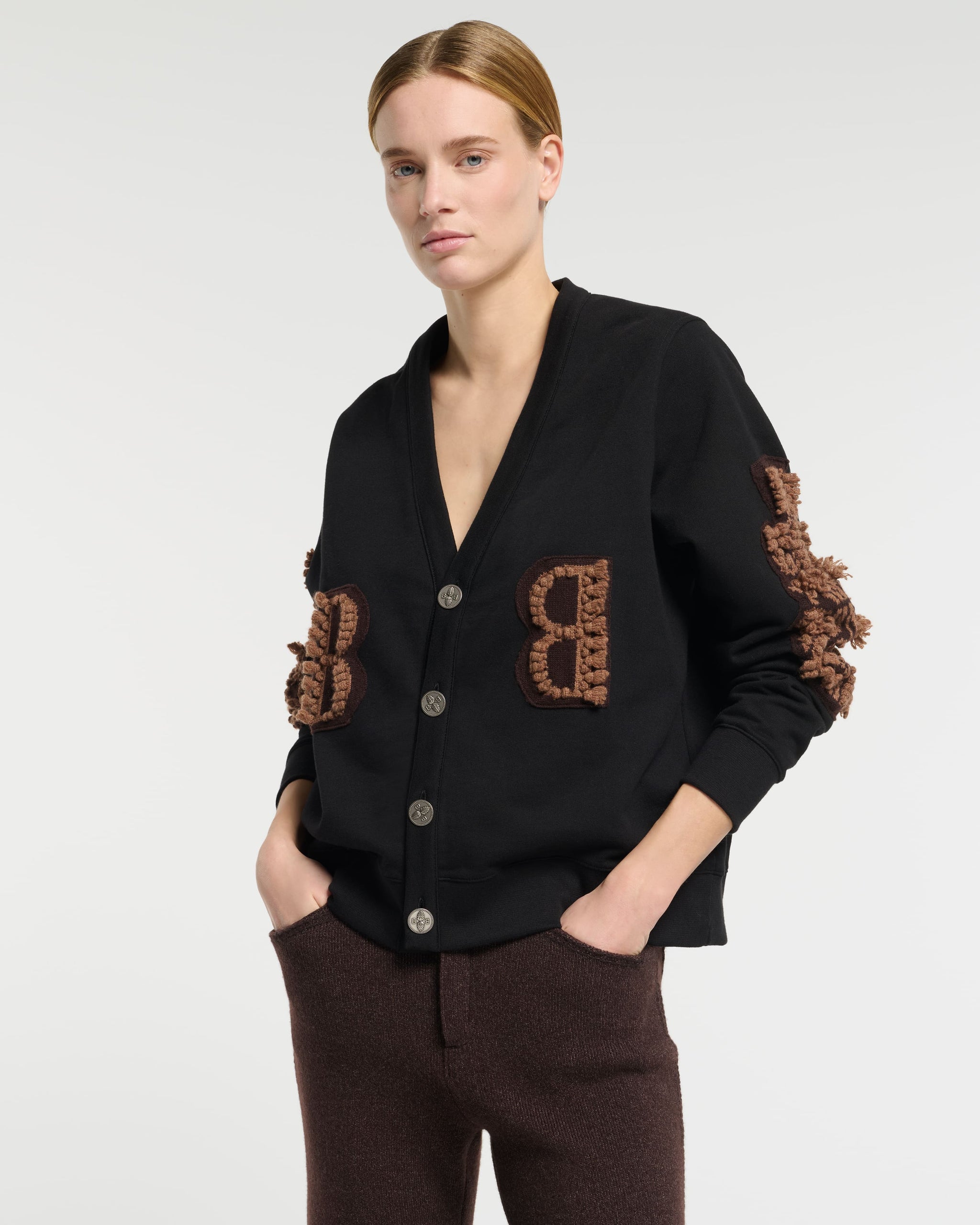 Cardigan en coton avec logo B en cachemire | Barrie - Barrie
