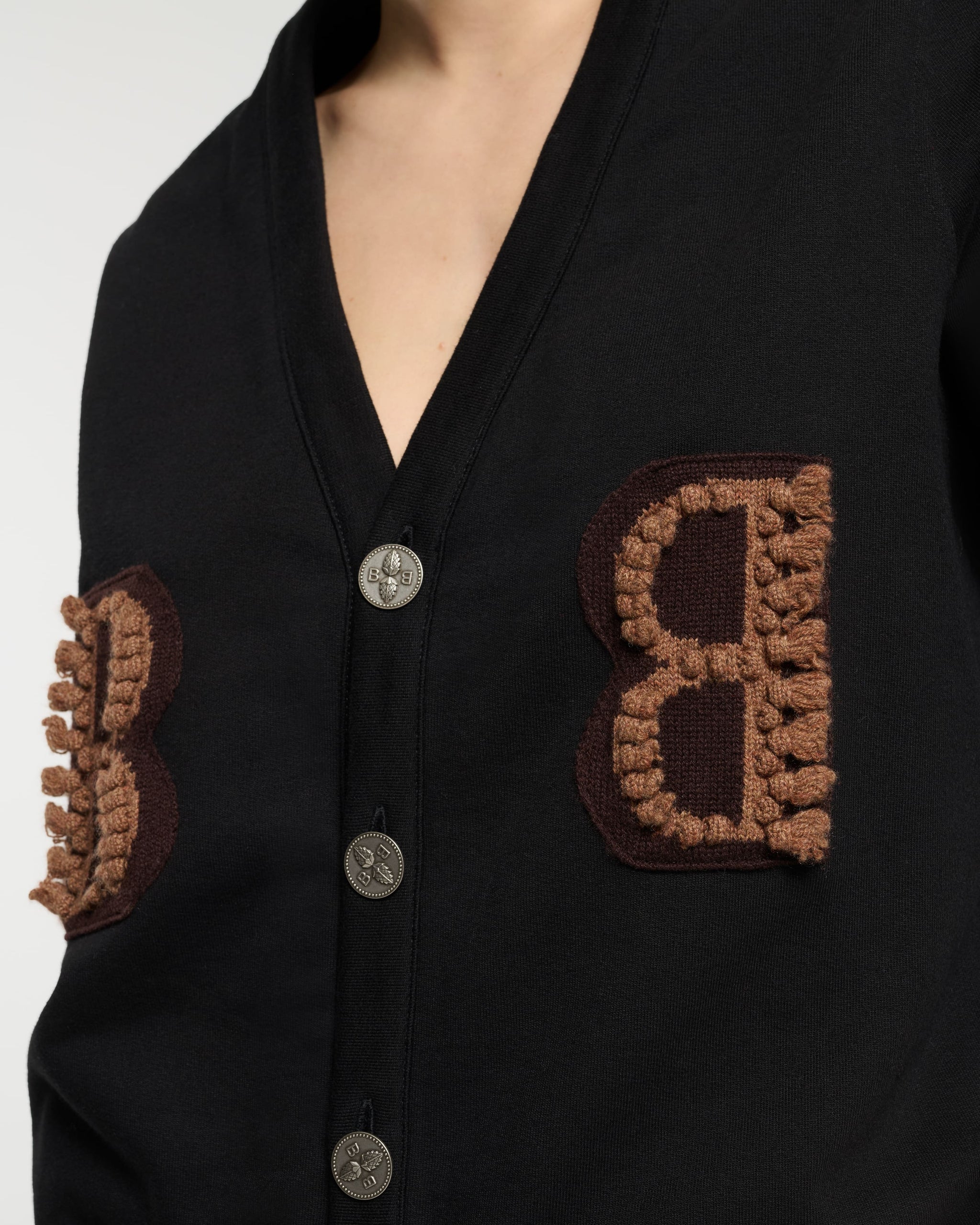 Cardigan in cotton with a cashmere B logo | Barrie - Barrie