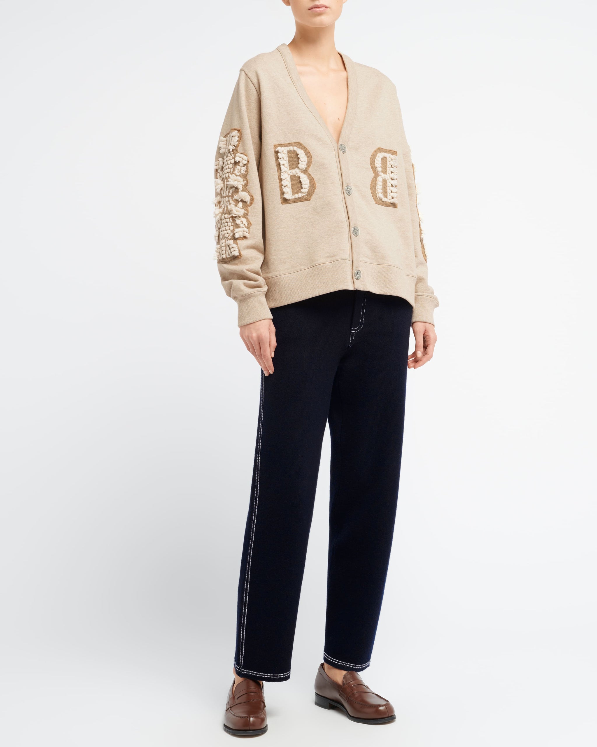 캐시미어 B 로고가 새겨진 면 카디건 | Barrie - Barrie