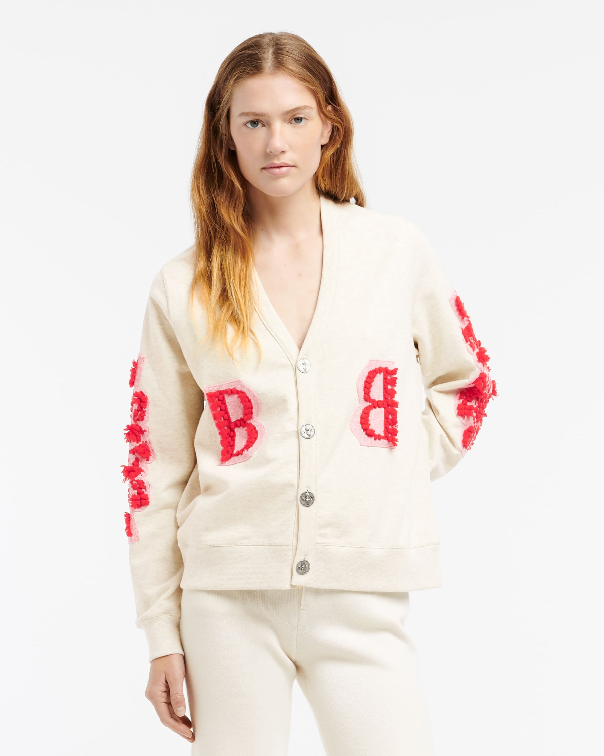 Cardigan in cotton with a cashmere B logo | Barrie - Barrie