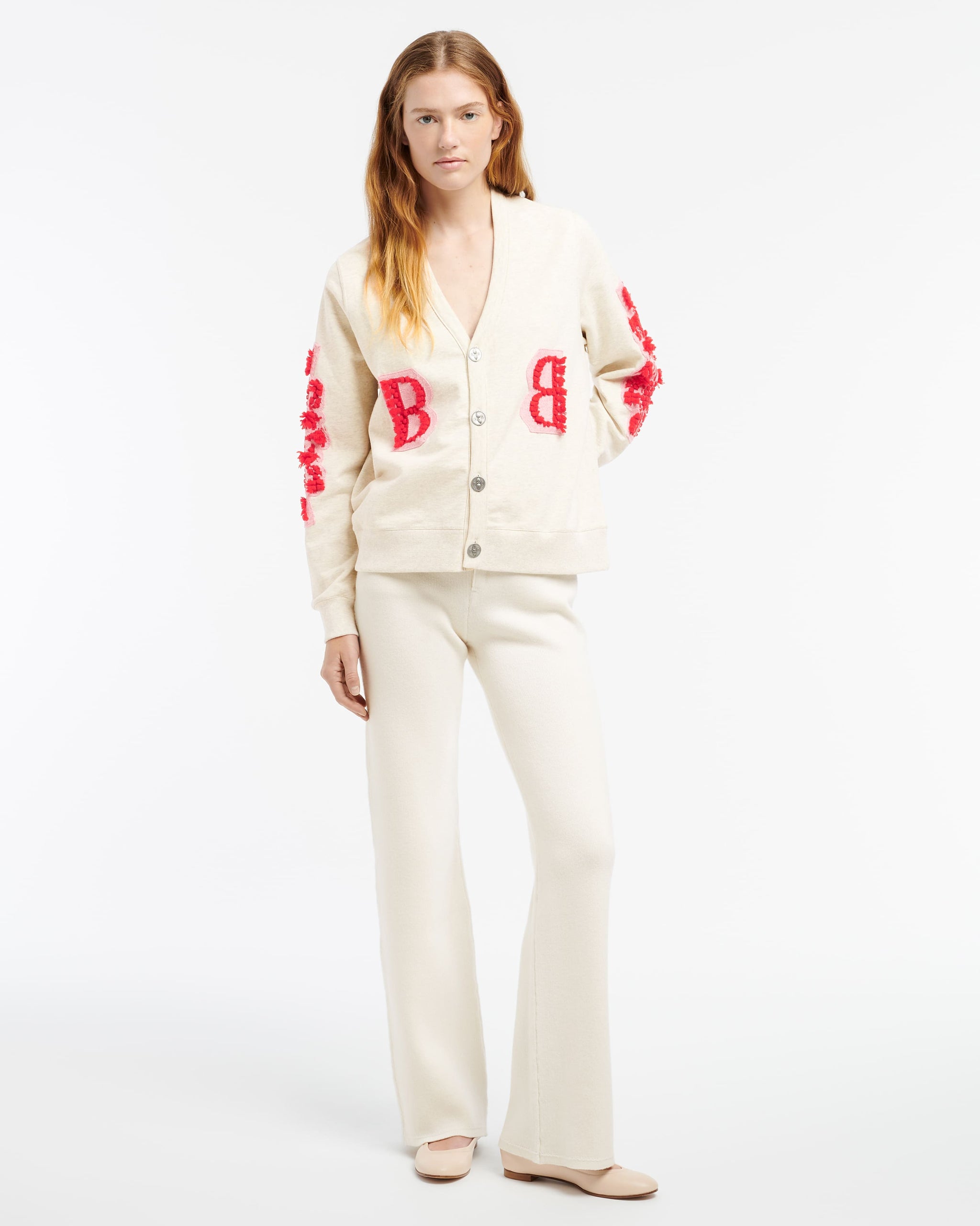 Cardigan in cotton with a cashmere B logo | Barrie - Barrie