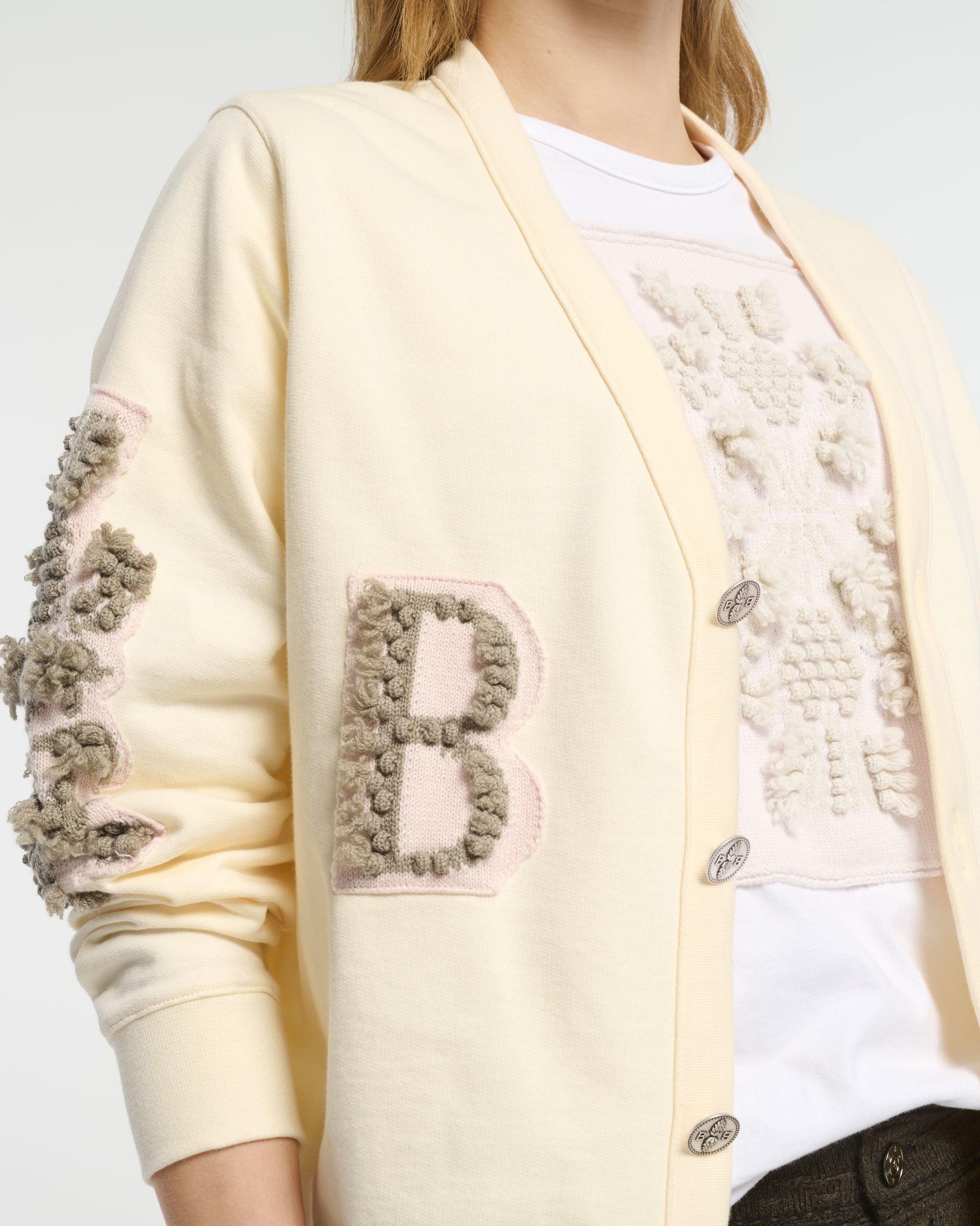 Cardigan in cotton with a cashmere B logo | Barrie - Barrie